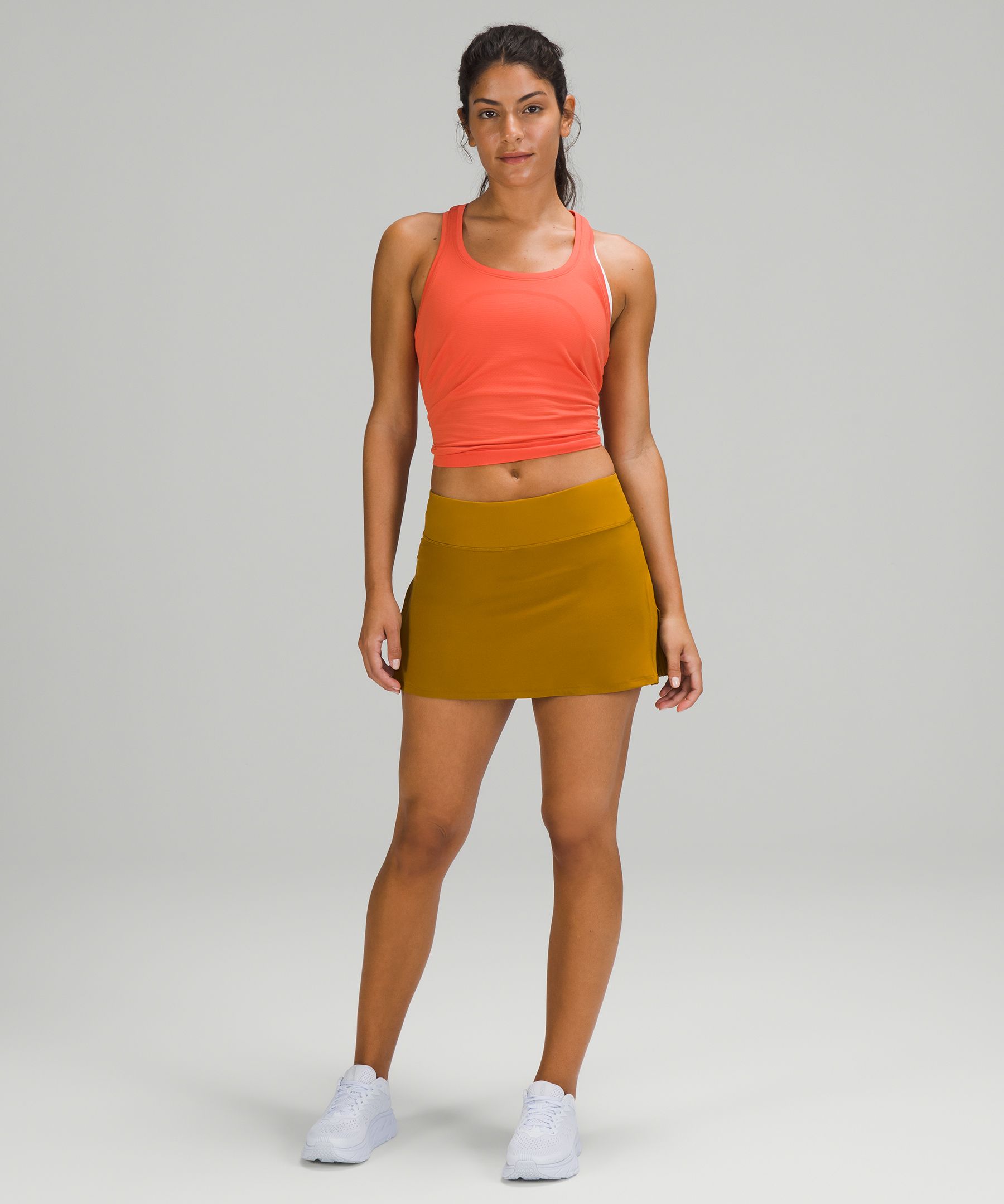 Play Off The Pleats Mid Rise Skirt 