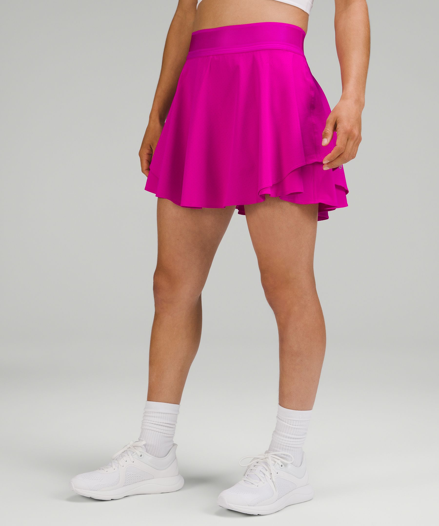 Lululemon Court Rival Perforated High rise Tennis Skirt Long In Purple Highlight ModeSens