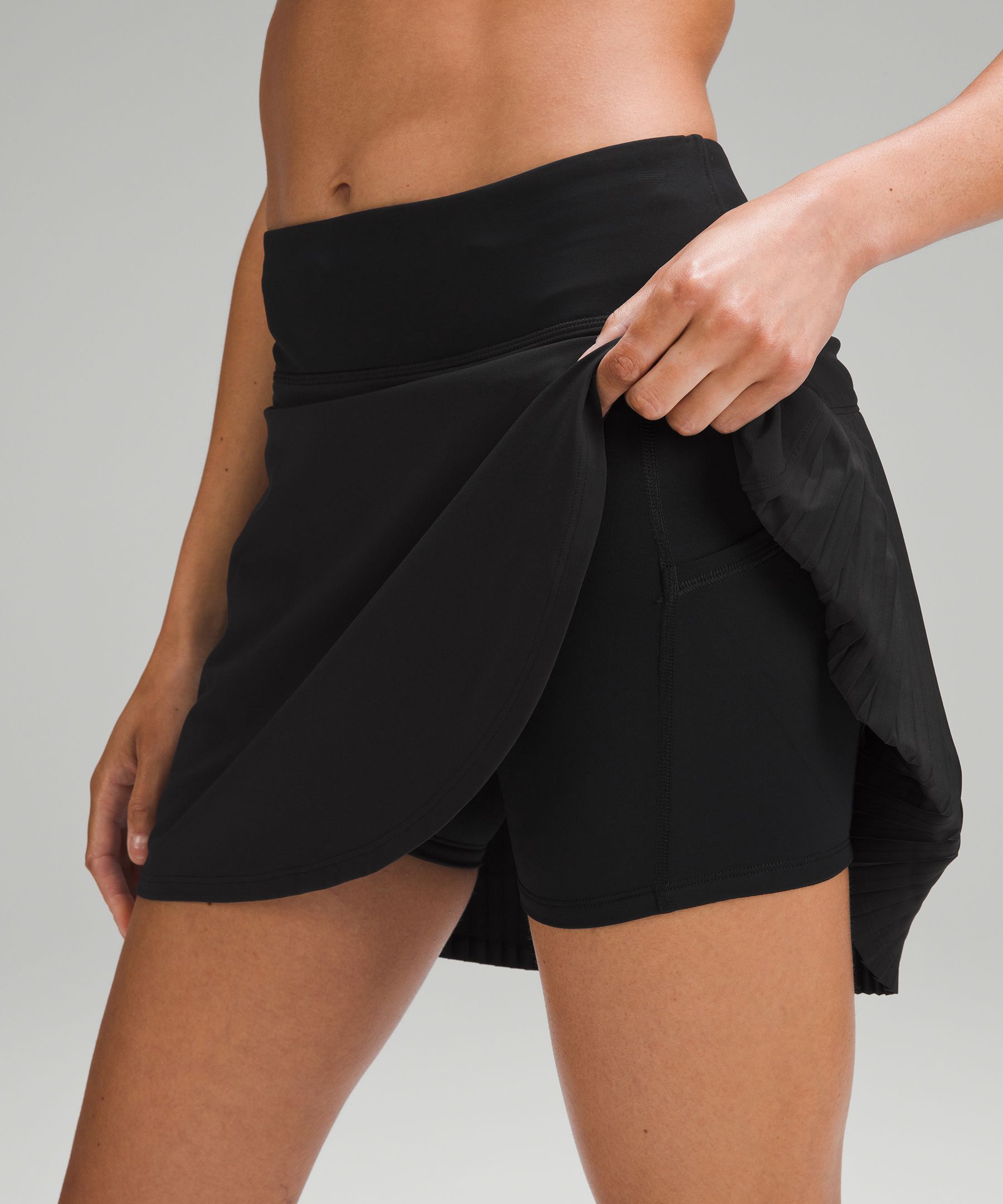 ルルレモンスコート プリーツ＆インナー付き ハイライズテニススコート | ショート