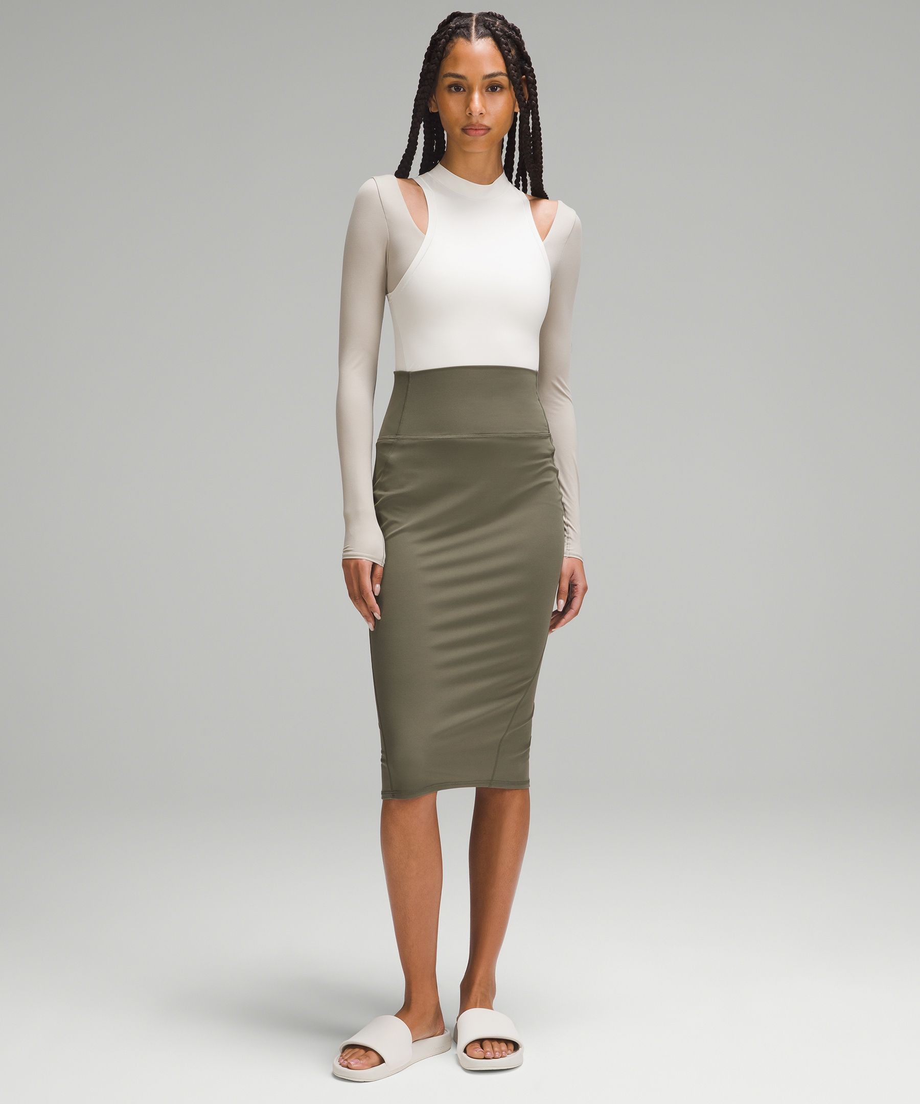 Shop Lululemon Nulu Slim-fit High-rise Skirt