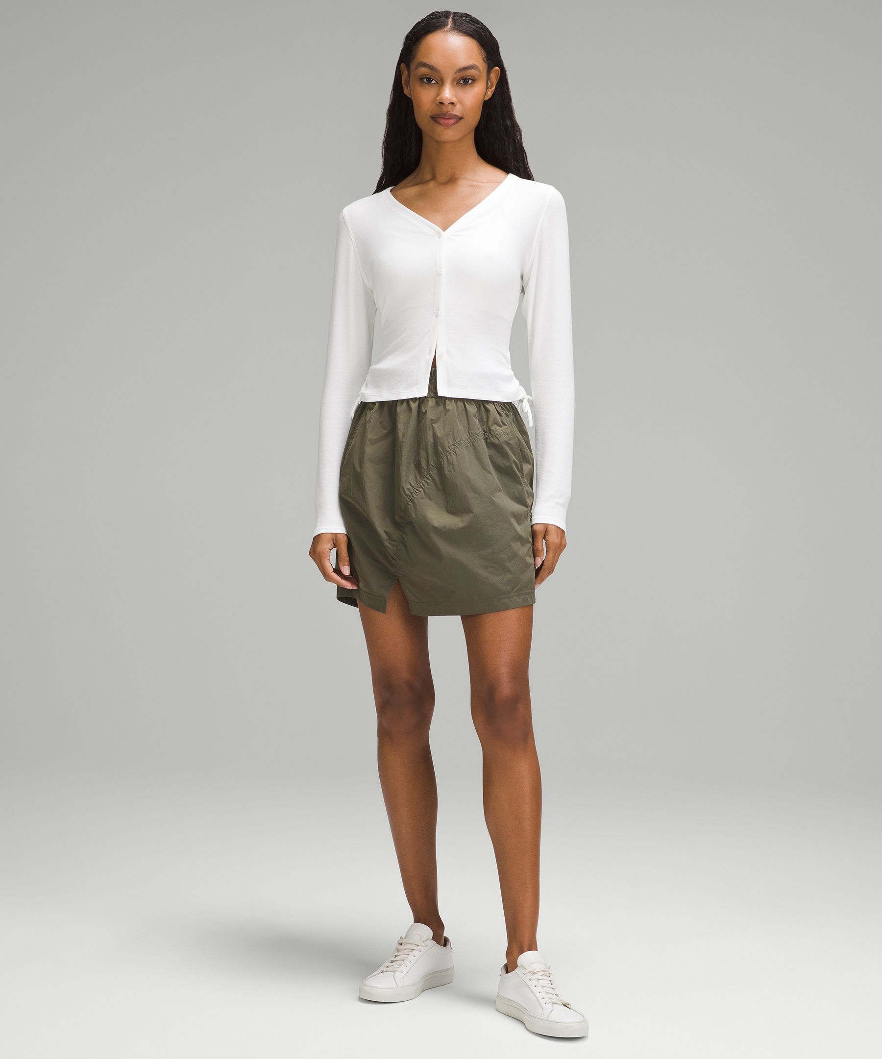 Khaki shirt outlet and skirt