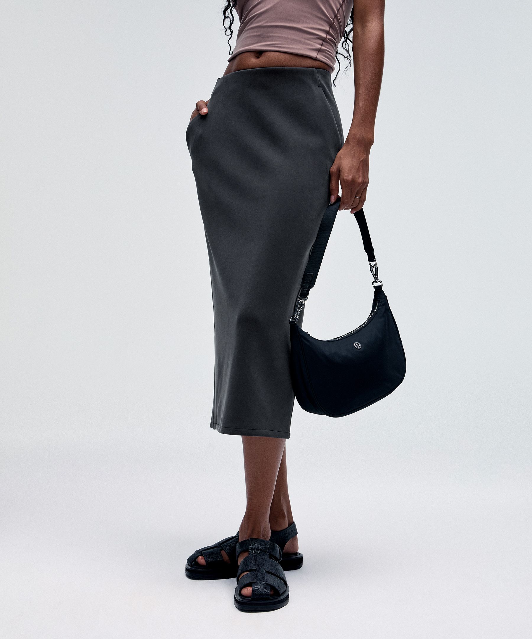 Shop Lululemon Softstreme High-rise Midi Skirt