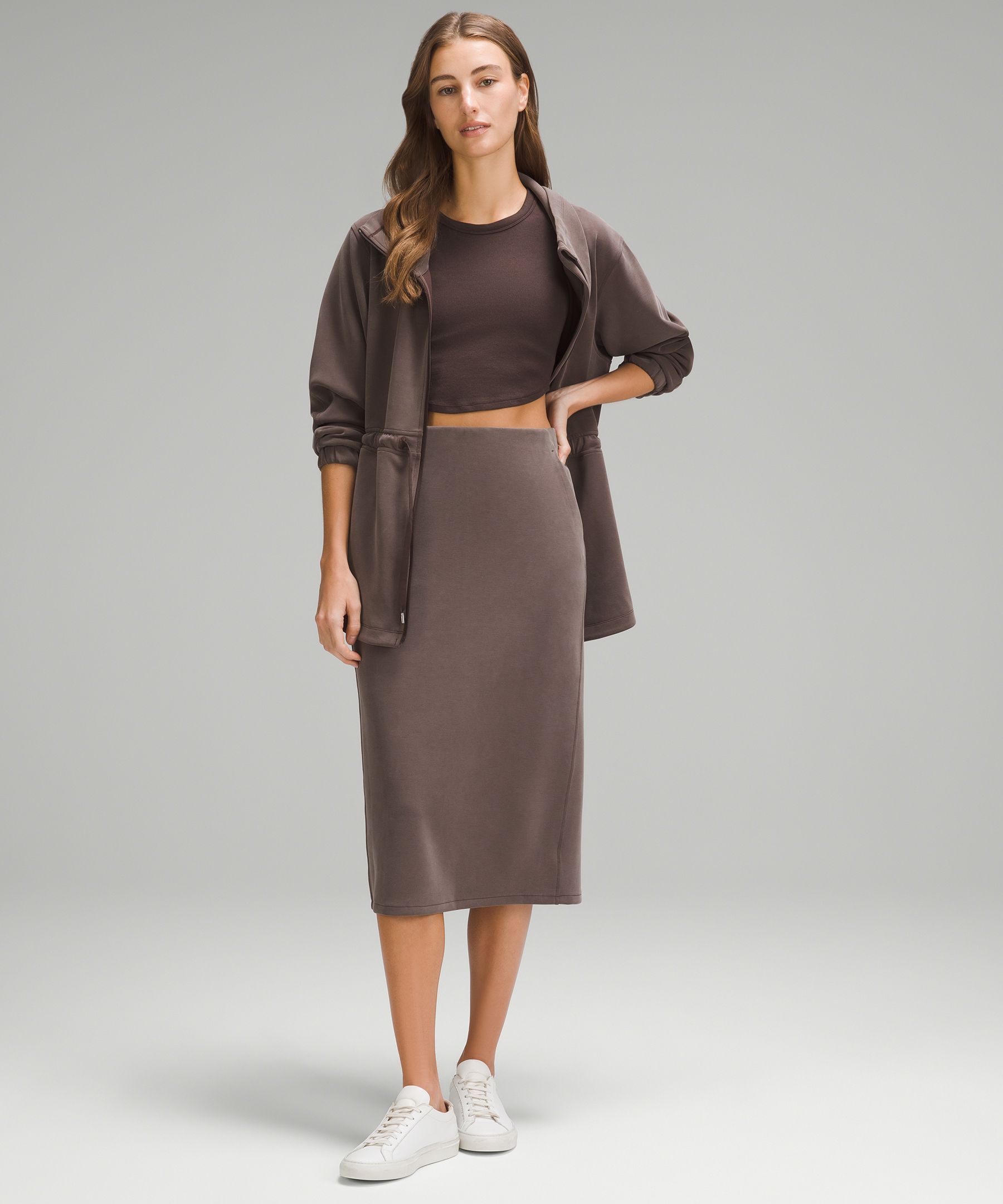 Shop Lululemon Softstreme High-rise Midi Skirt