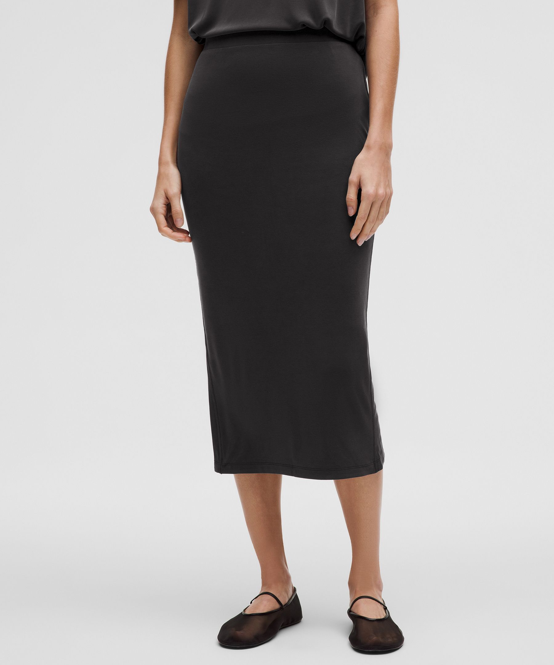 Drapey Softstreme Column Midi Skirt