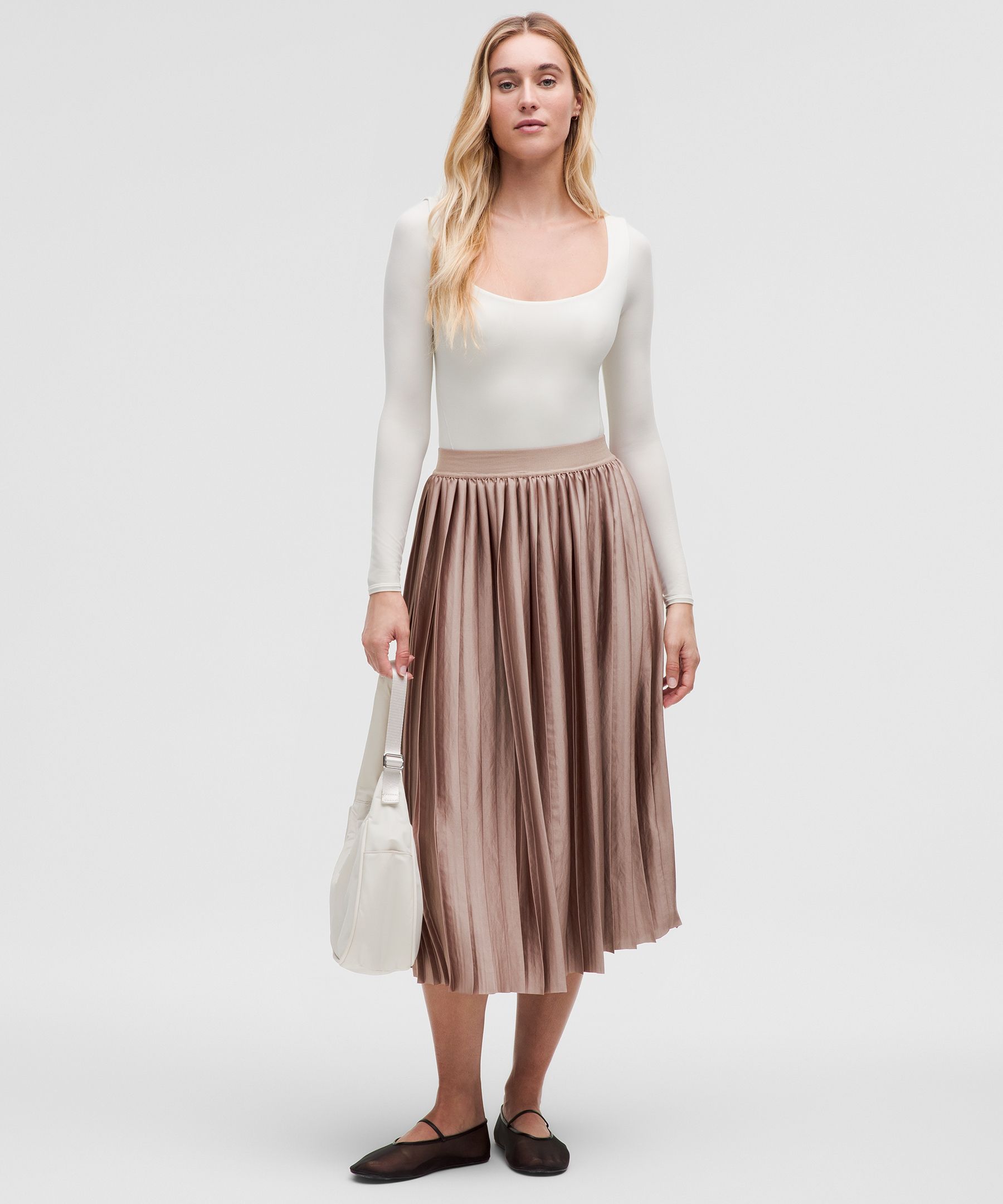 Thumbnail of Satin Pleated Midi Skirt