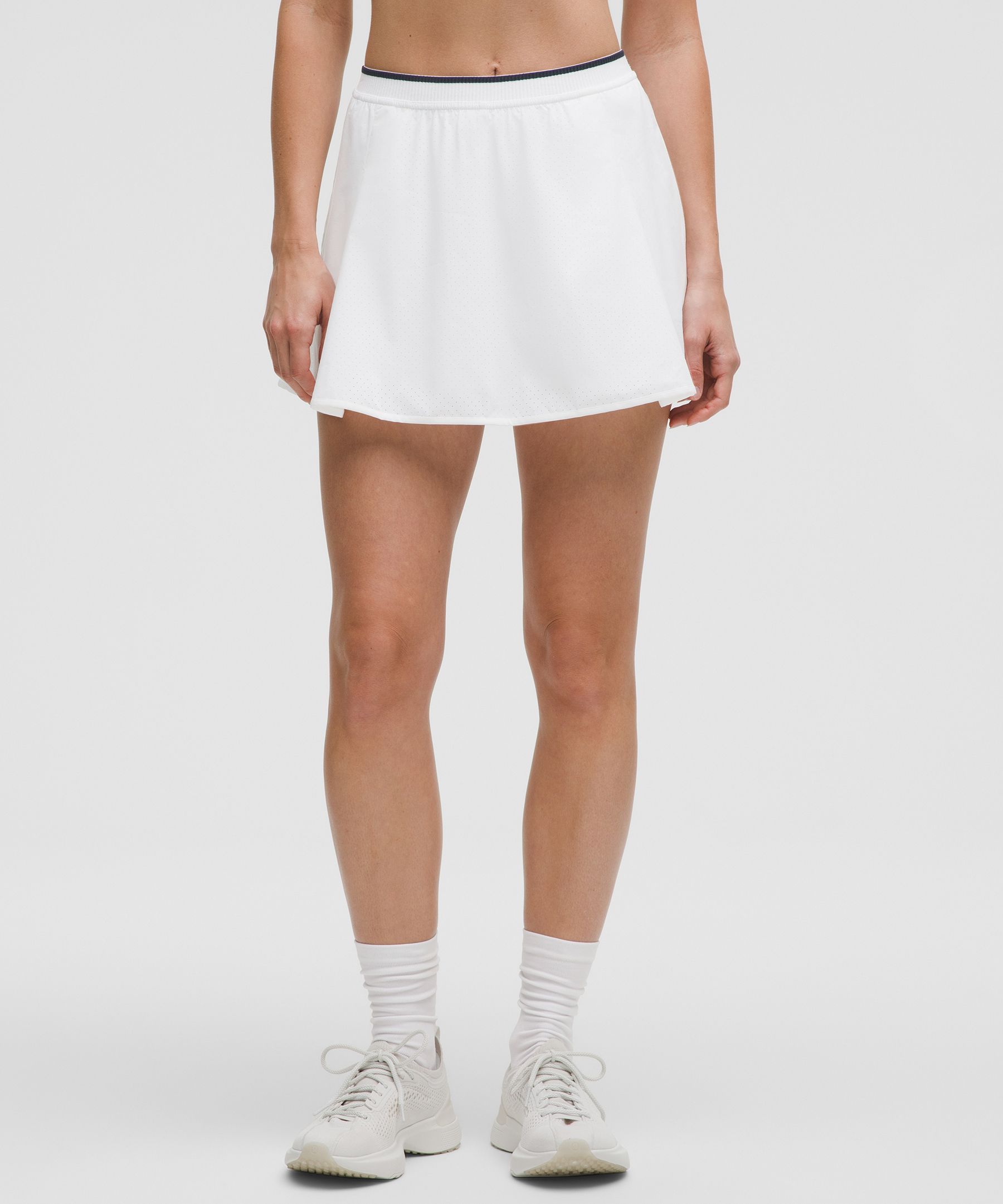 Perforated Narrow Waistband Tennis Skirt