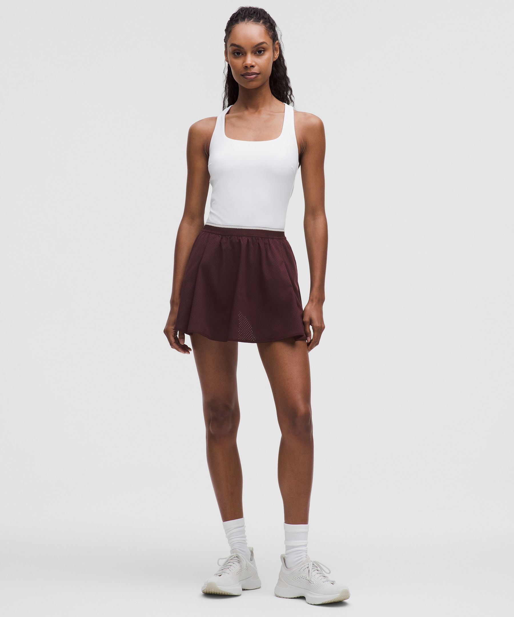 Perforated Narrow Waistband Tennis Skirt