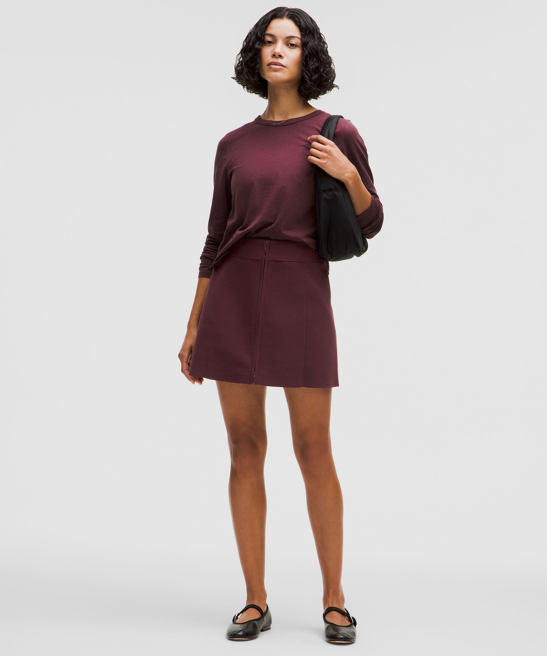 ★RAIVE★ Ribbed Knit Mini Skirt in Indigo VK4MS26035 Kimmy Rib Knit Fold Over Waistband Micro Mini Skirt - Grey