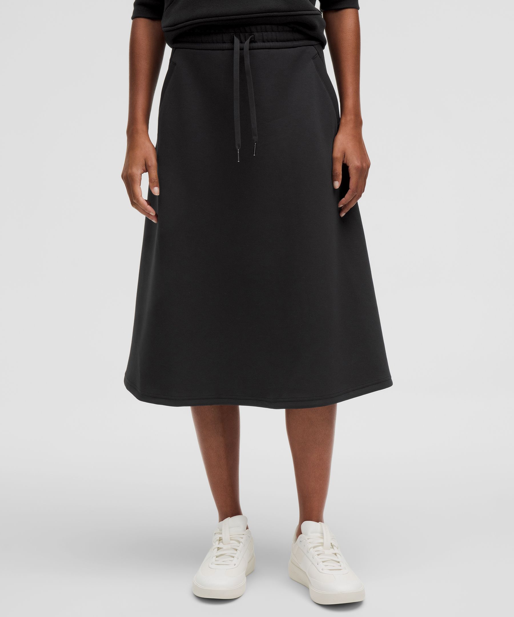 Modal-Blend High-Rise A-Line Midi Skirt