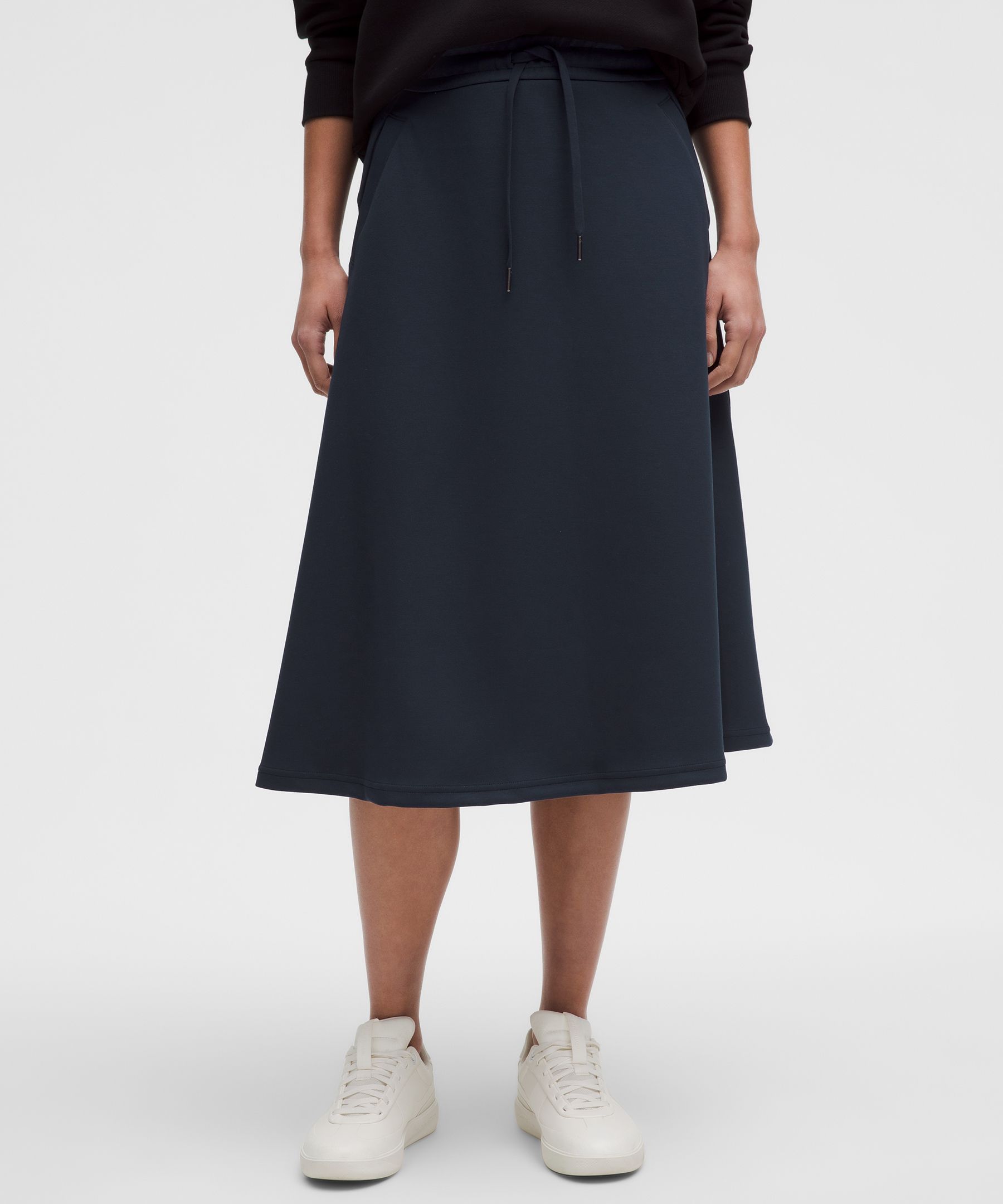 Modal-Blend High-Rise A-Line Midi Skirt