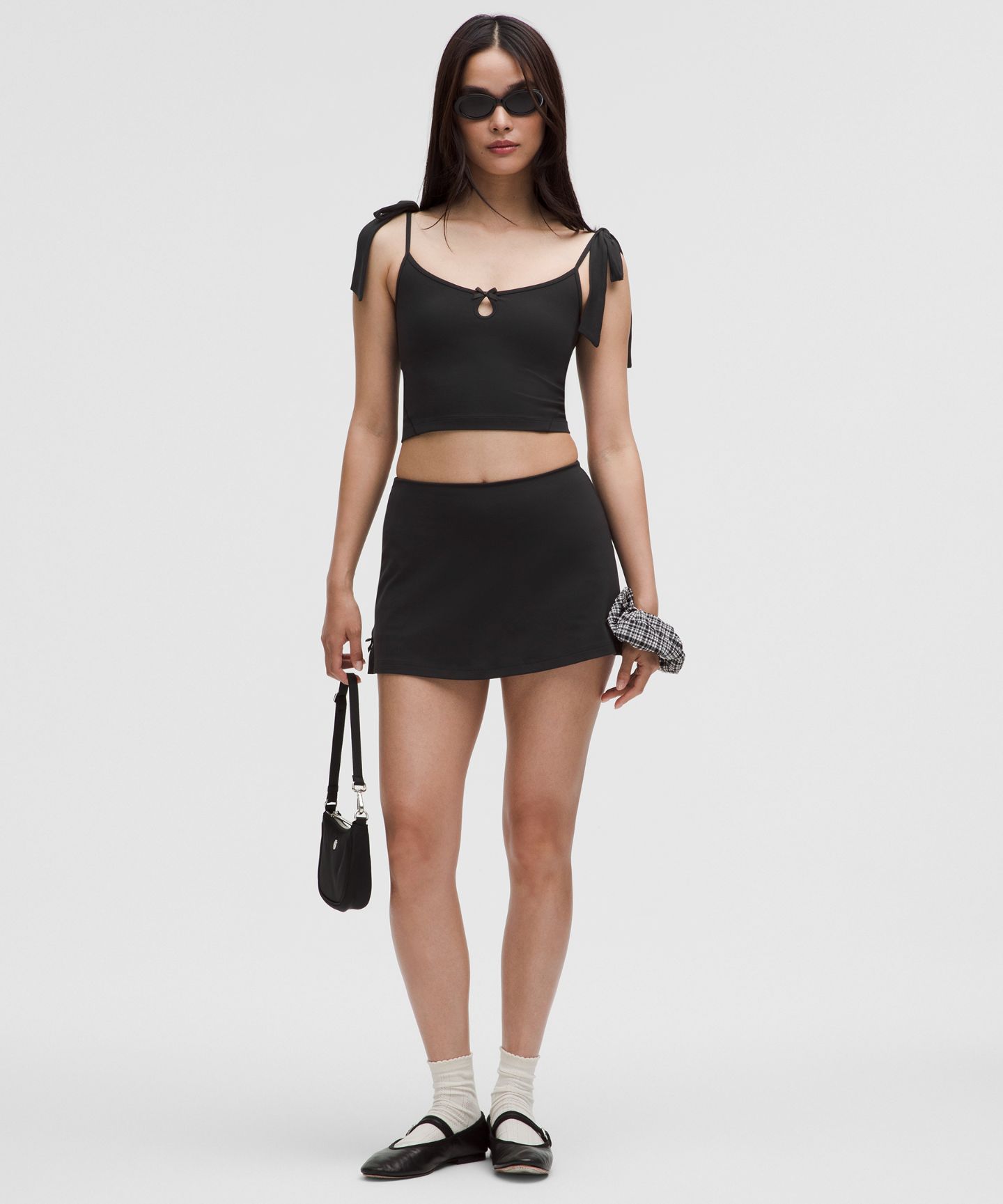 Женские юбки Lululemon Nulu Bow-Detail Mini Skirt *Balletcore Set, цвет: Чёрный — фото 2