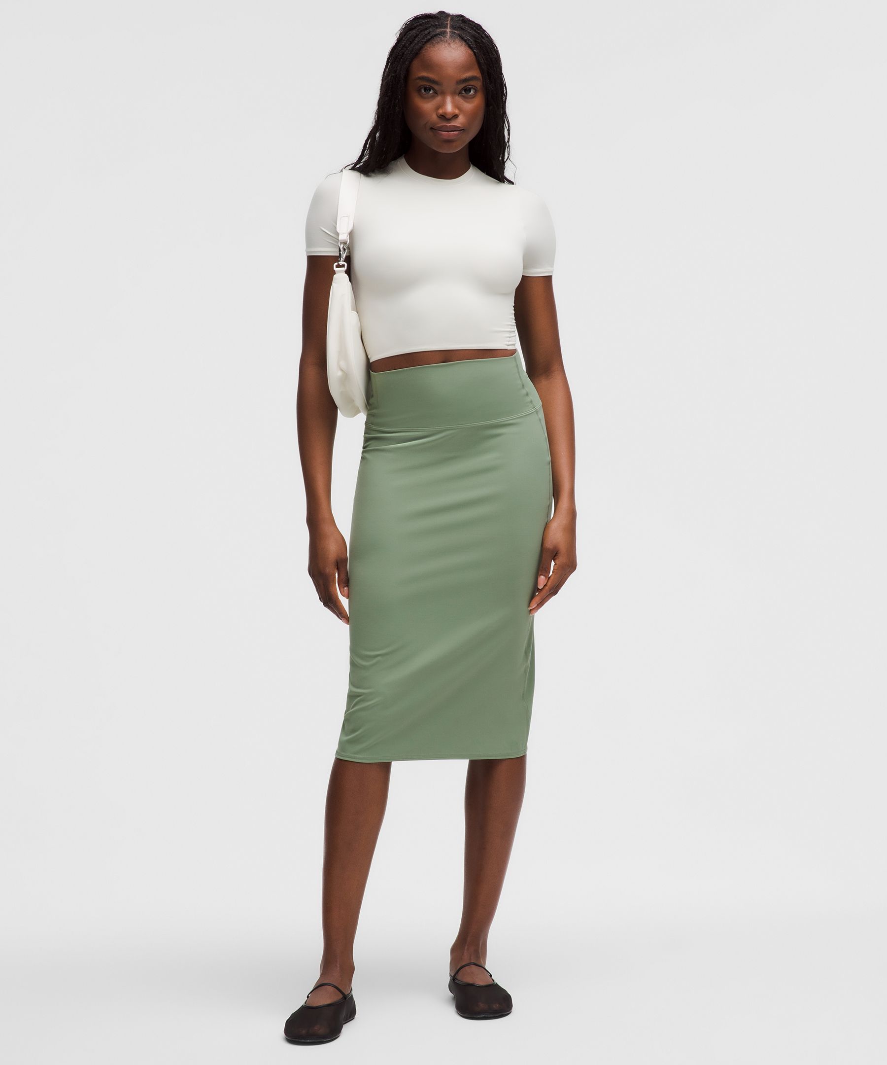 Nulu Slim-Fit High-Rise Midi Skirt
