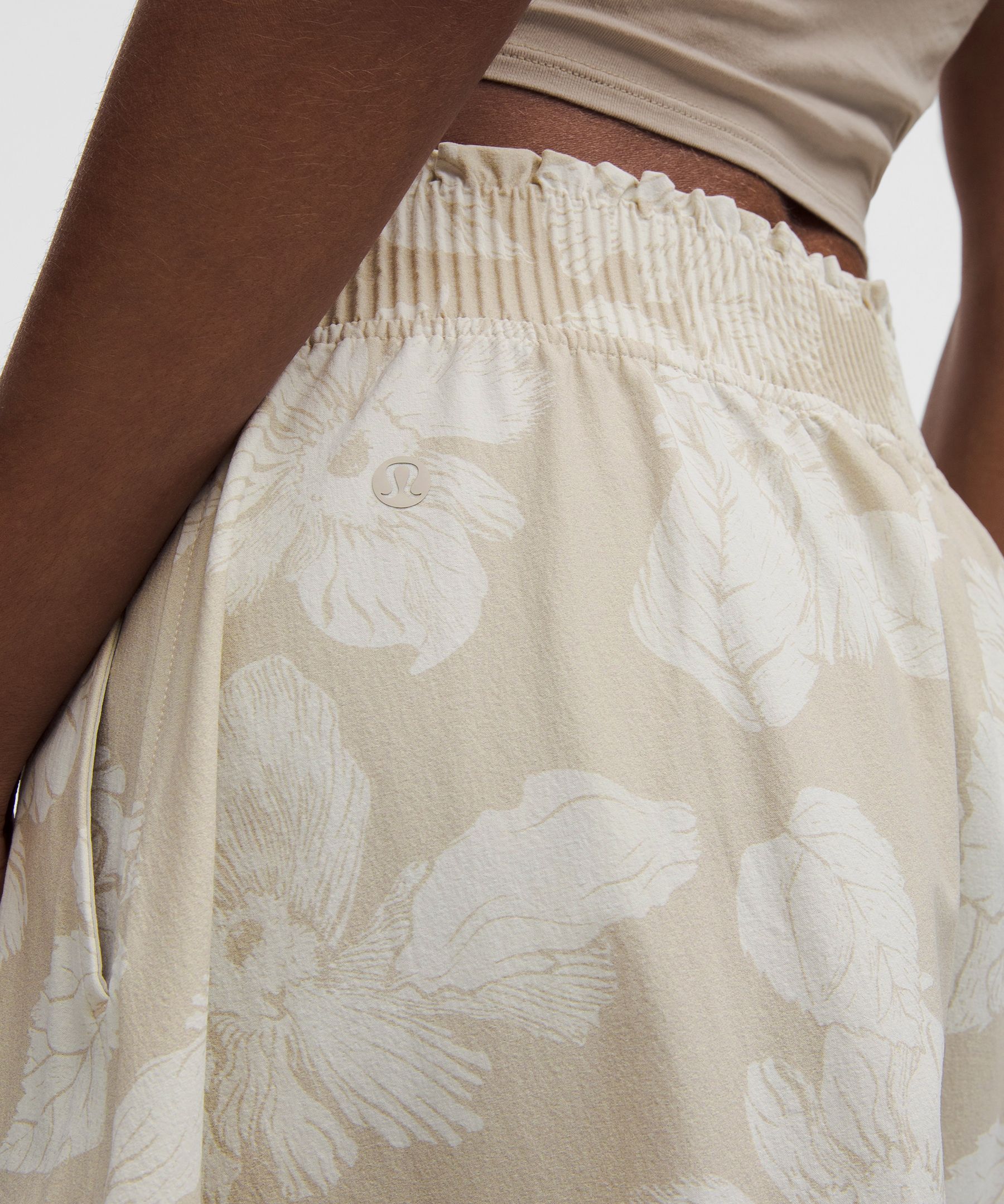 Stretch Woven Ruffle-Waist Midi Skirt | Women's Skirts