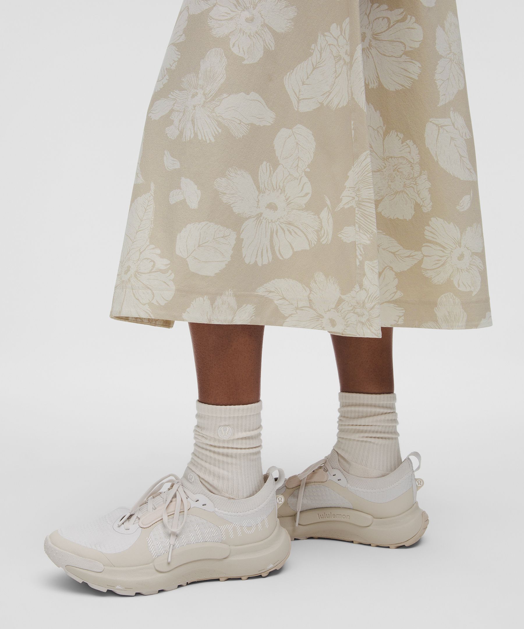 Stretch Woven Ruffle-Waist Midi Skirt | Women's Skirts