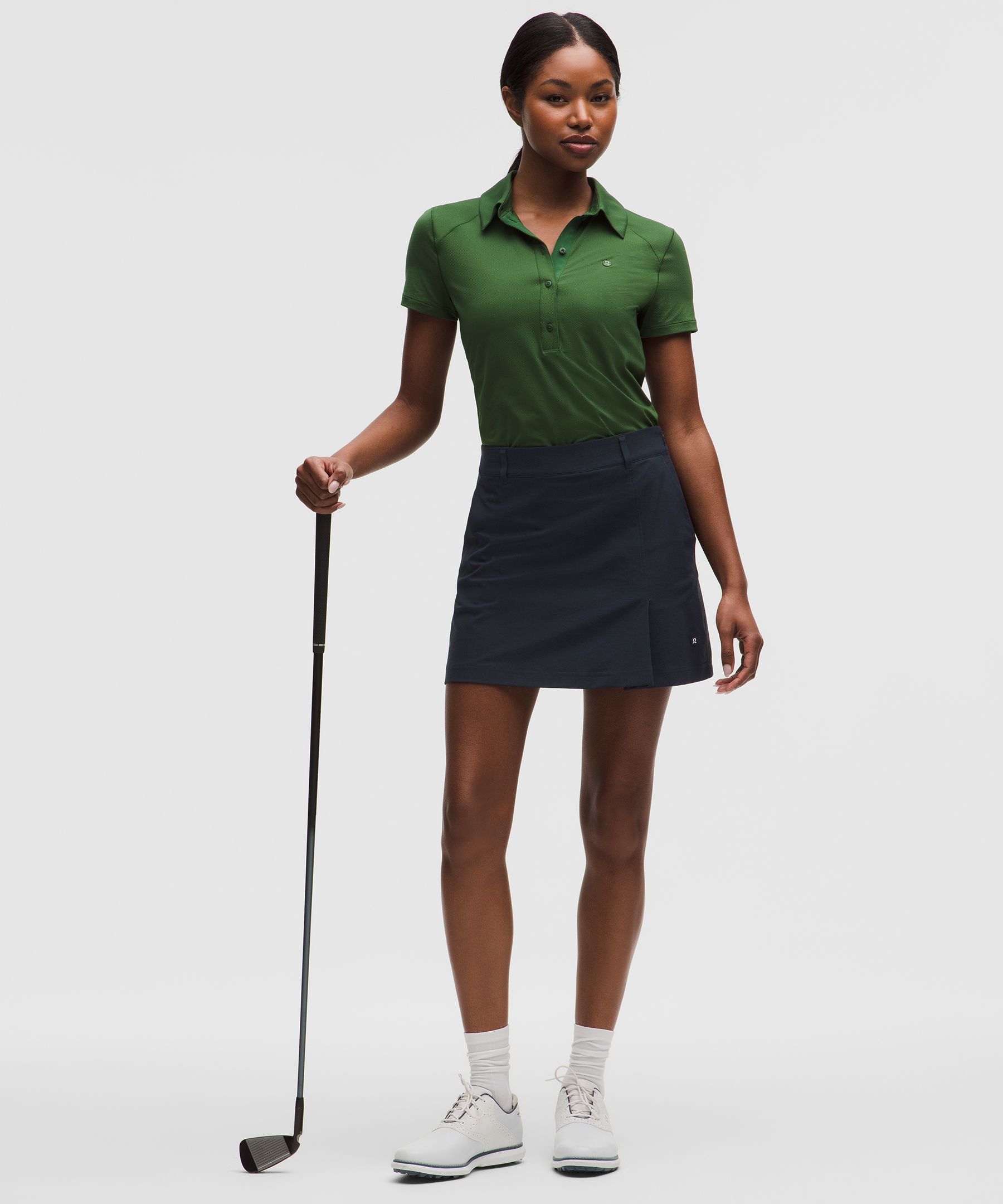 Stretch Twill Front Pleat Golf Skirt