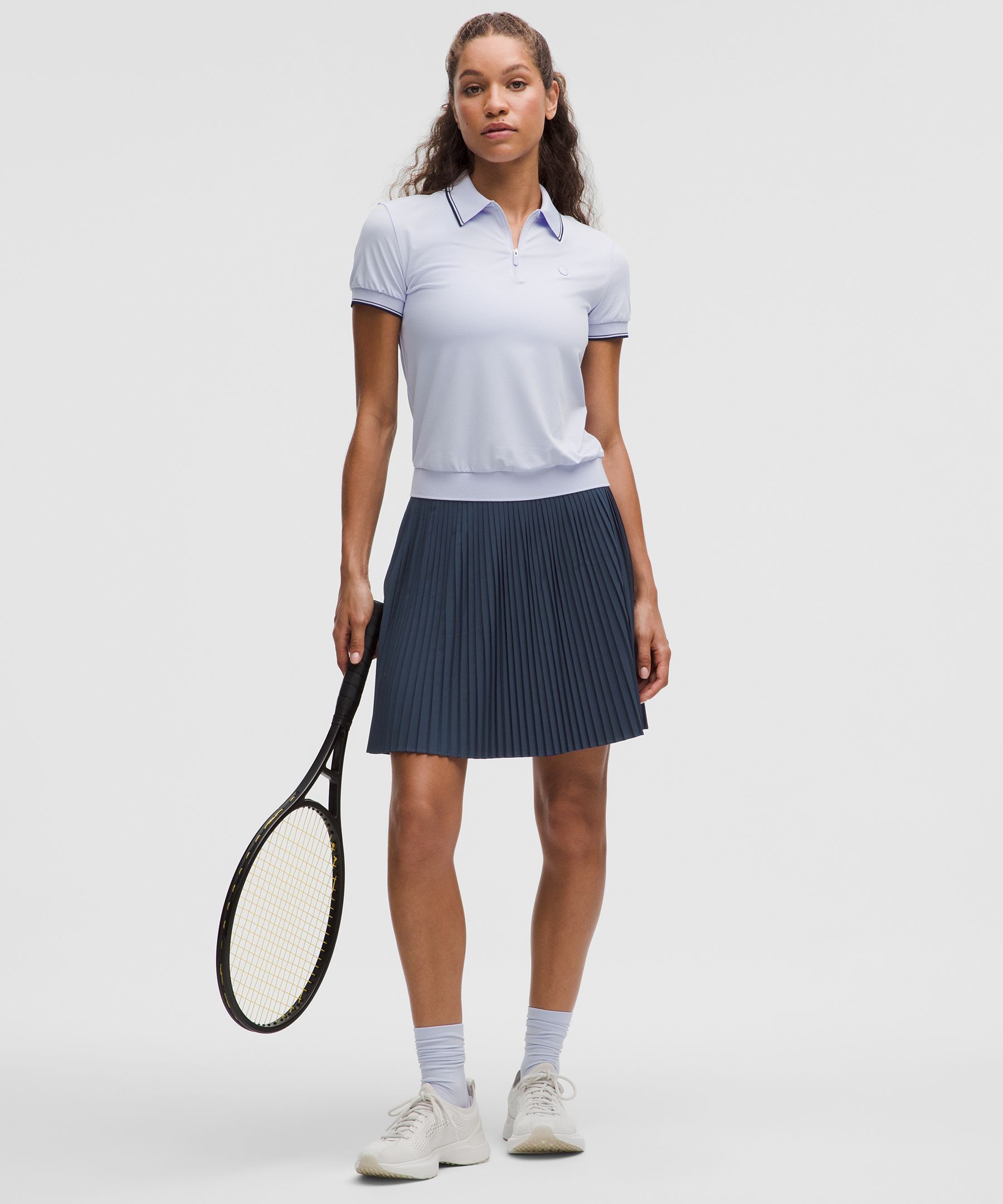 Pleated High-Rise Knee-Length Tennis Skirt | Women's Skirts