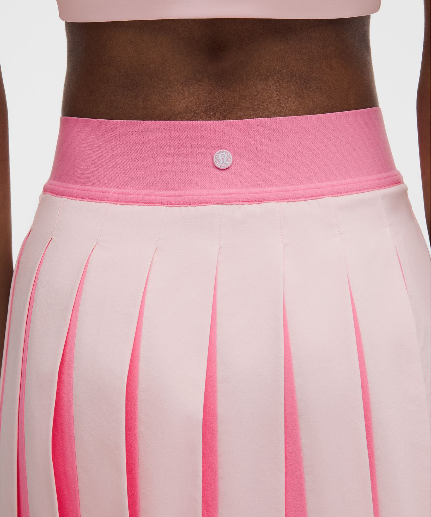 Женская юбка Lululemon Peek-A-Boo Pleat Mid-Rise Tennis Skirt, цвет: Розовый жемчужный / Облачный — фото 7