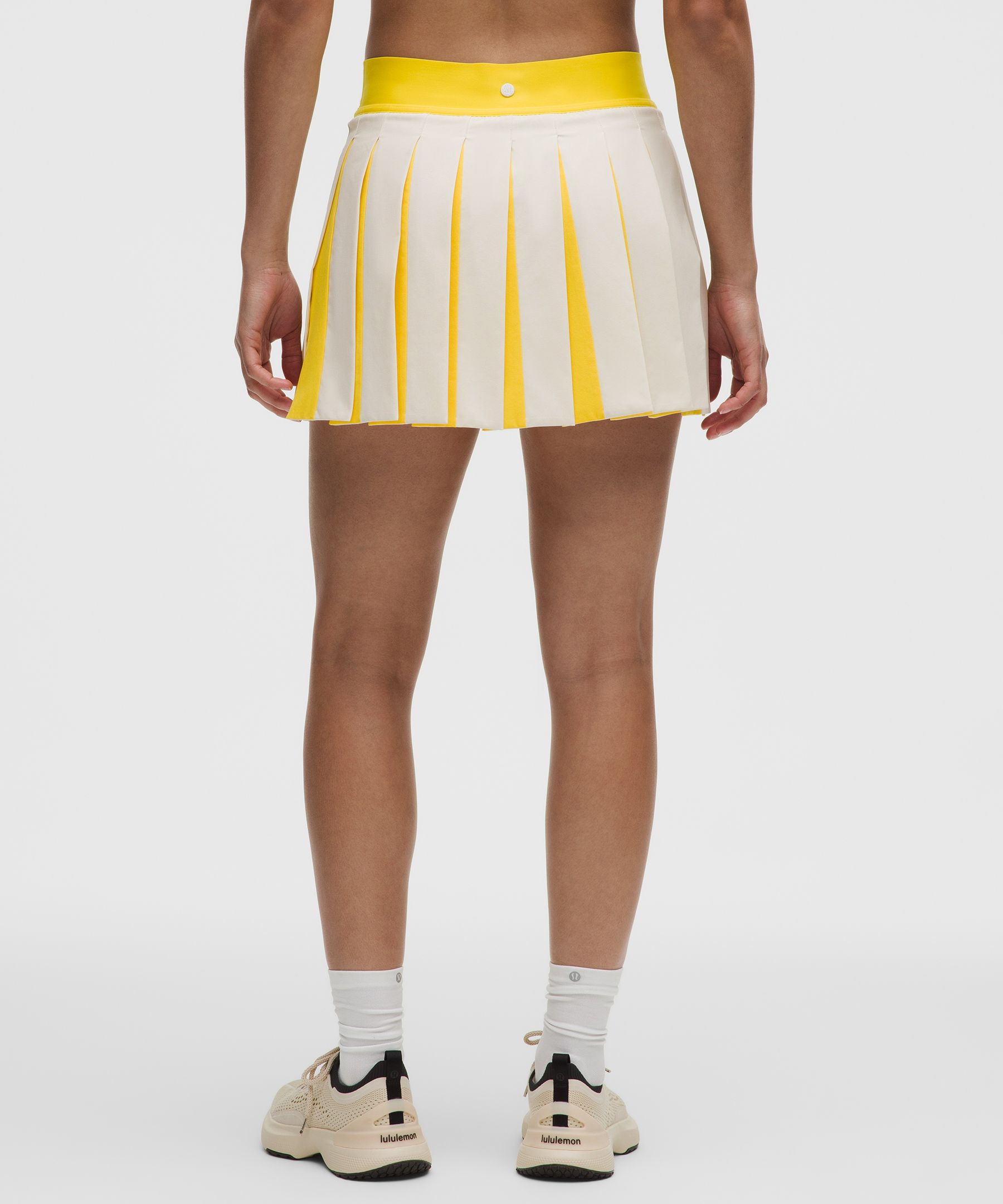 Peek-A-Boo Pleat Mid-Rise Tennis Skirt