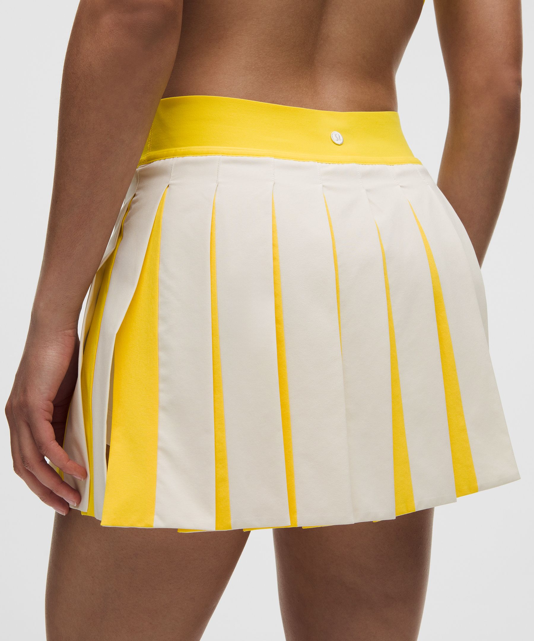 Peek-A-Boo Pleat Mid-Rise Tennis Skirt