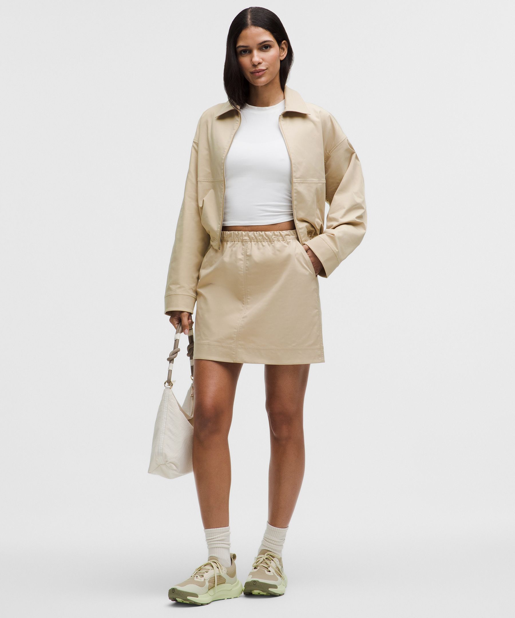 Twill Mid-Rise Mini Skirt