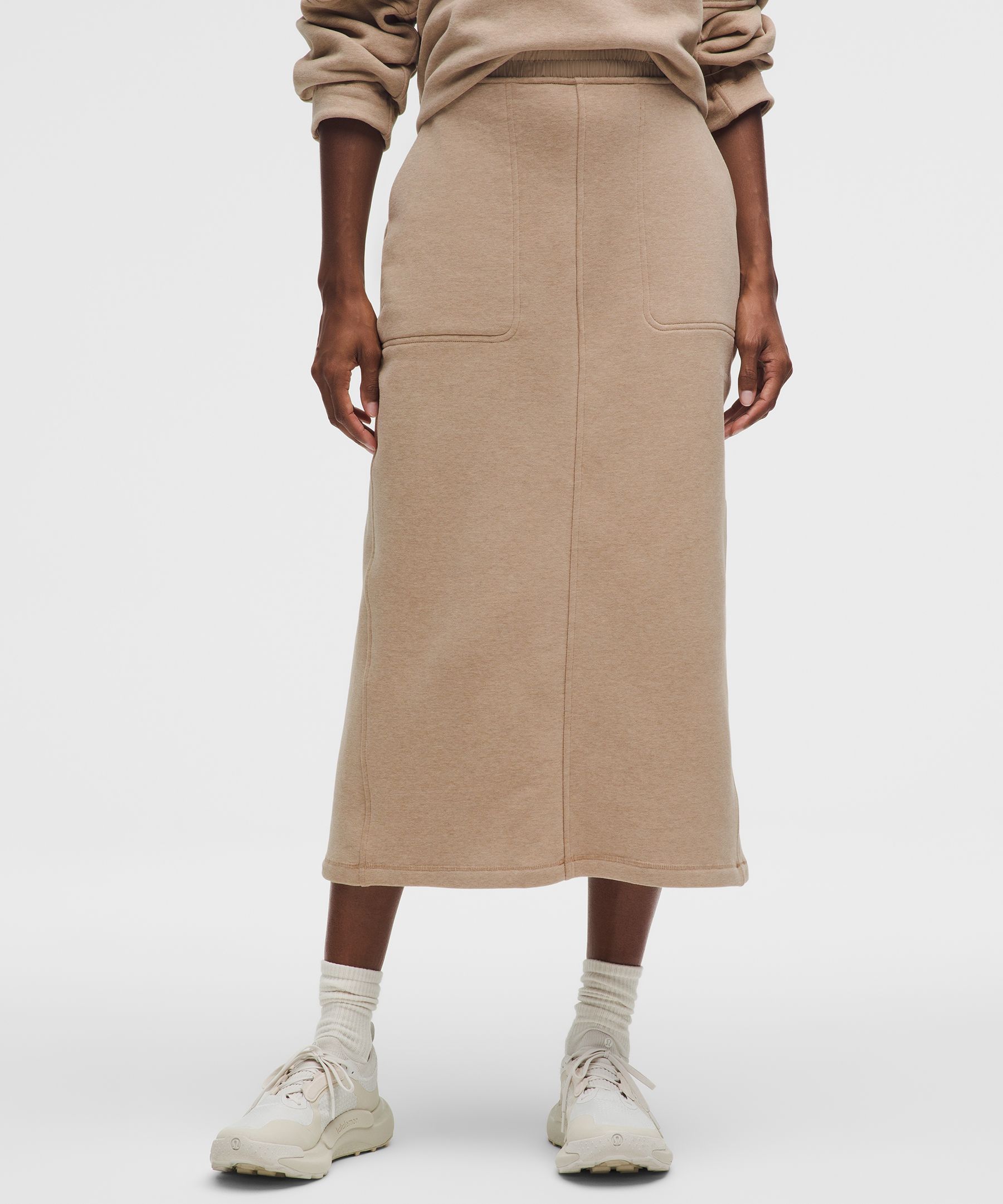 Lululemon Loungeful High-rise Midi Skirt In Nude