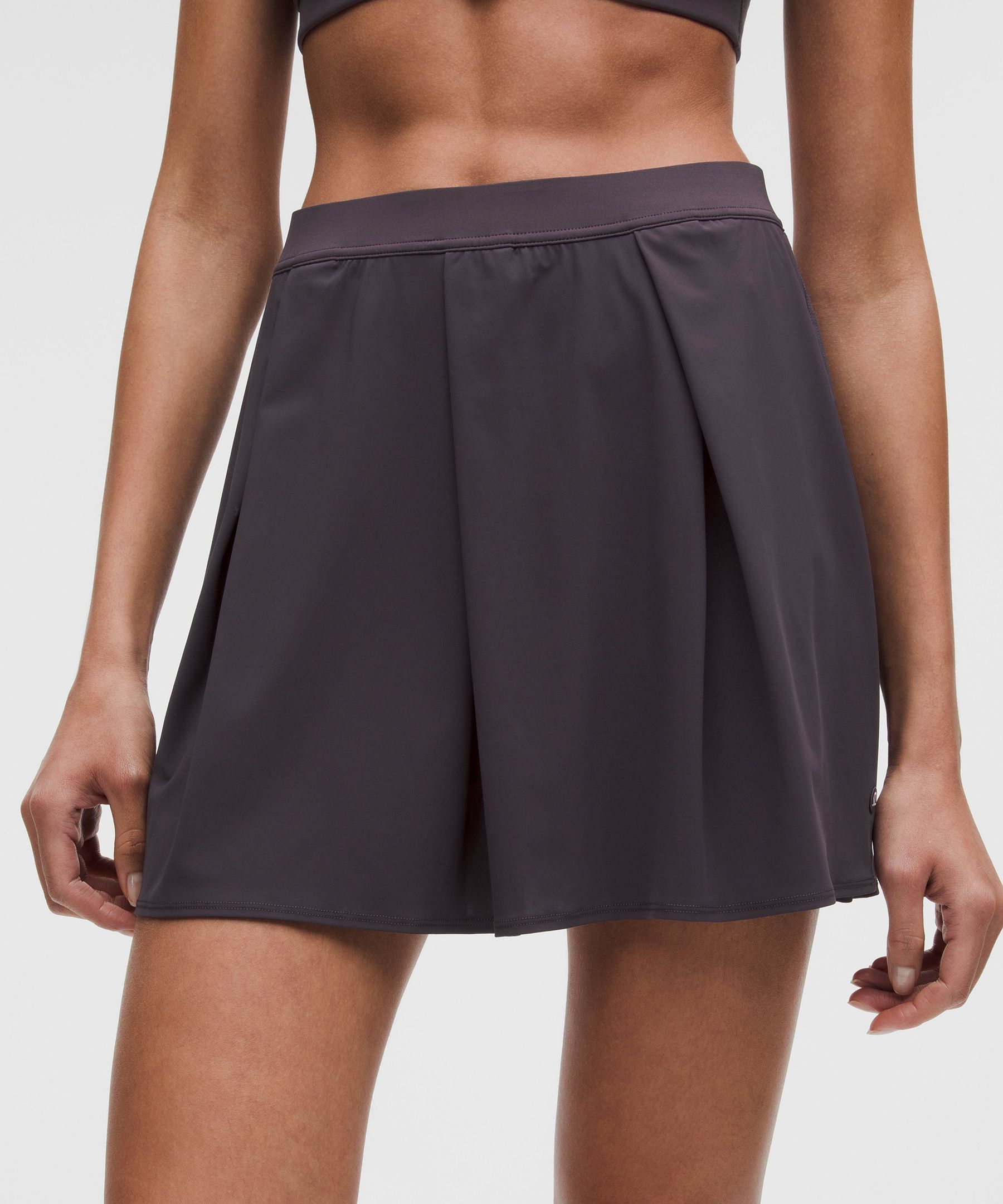 Lululemon Angled-pleat High-rise Tennis Skirt In Black