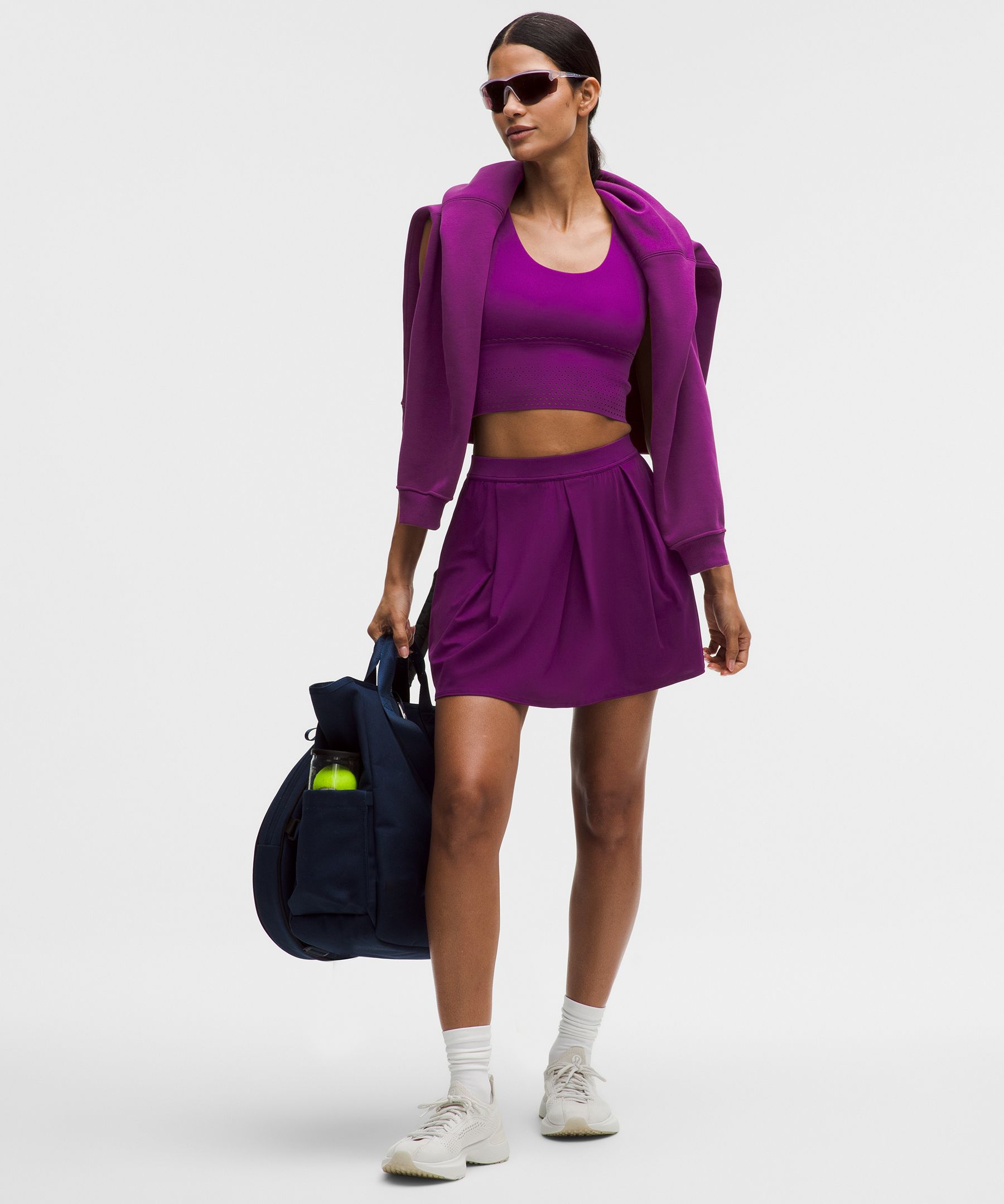 Angled-Pleat High-Rise Tennis Skirt