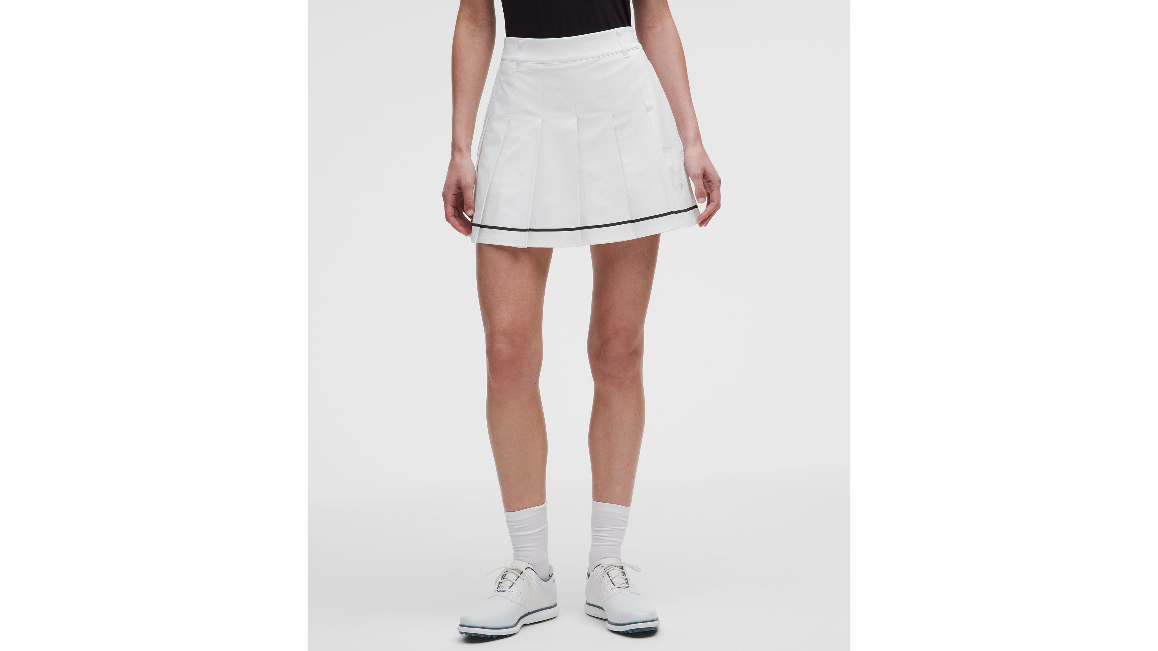 Box-Pleat High-Rise A-line Golf Skirt