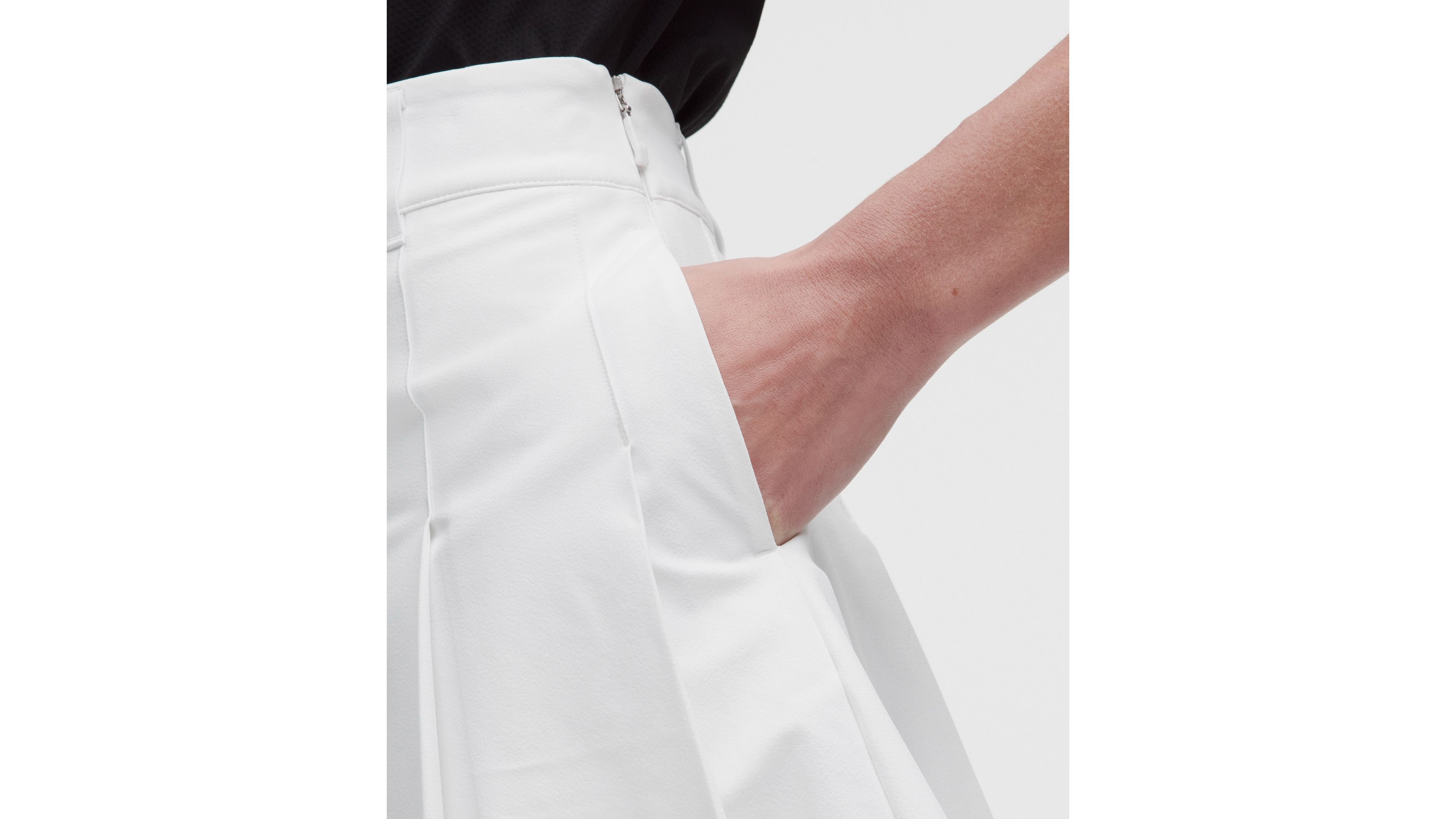 Box-Pleat High-Rise A-line Golf Skirt