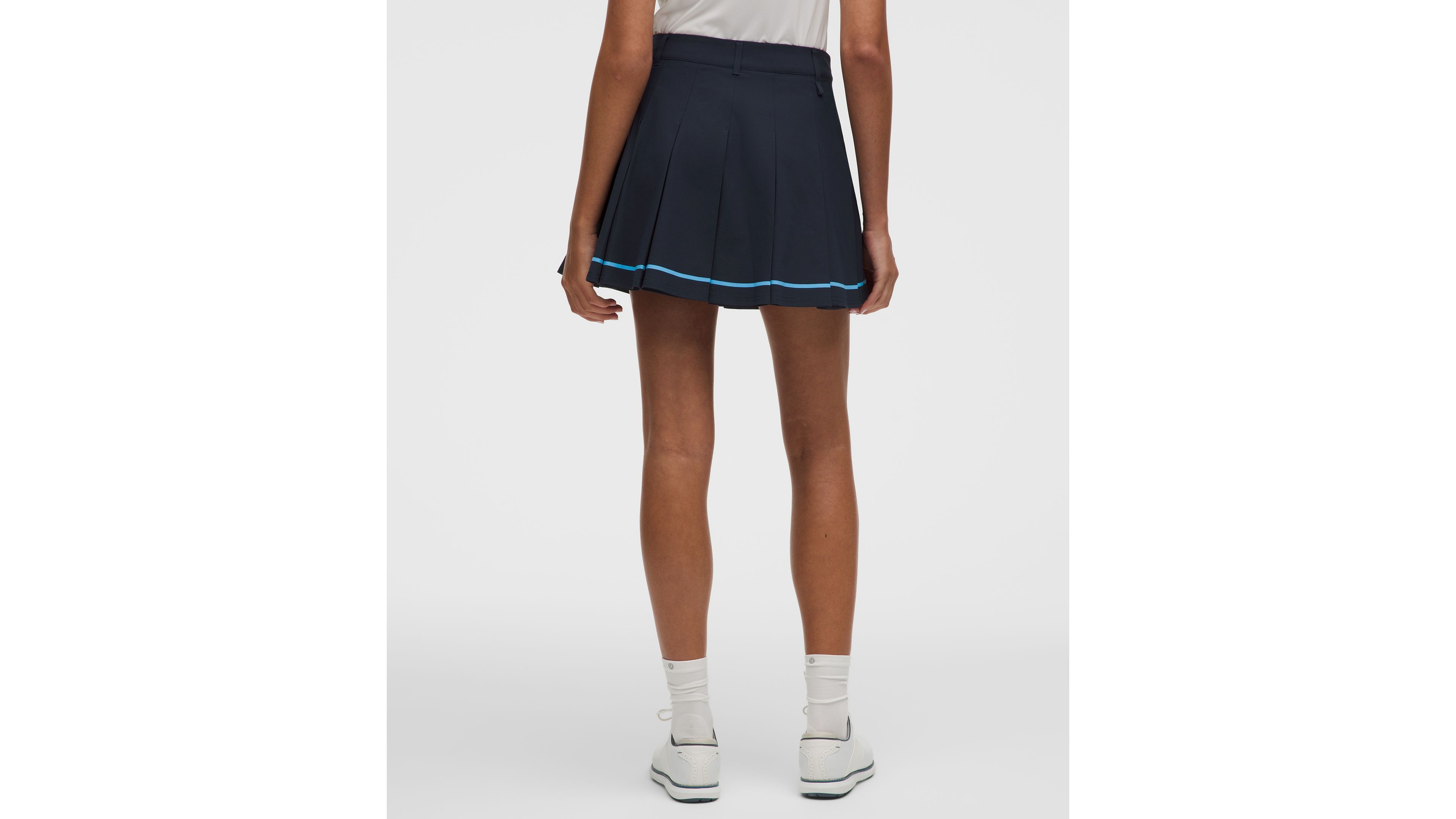 Box-Pleat High-Rise A-line Golf Skirt