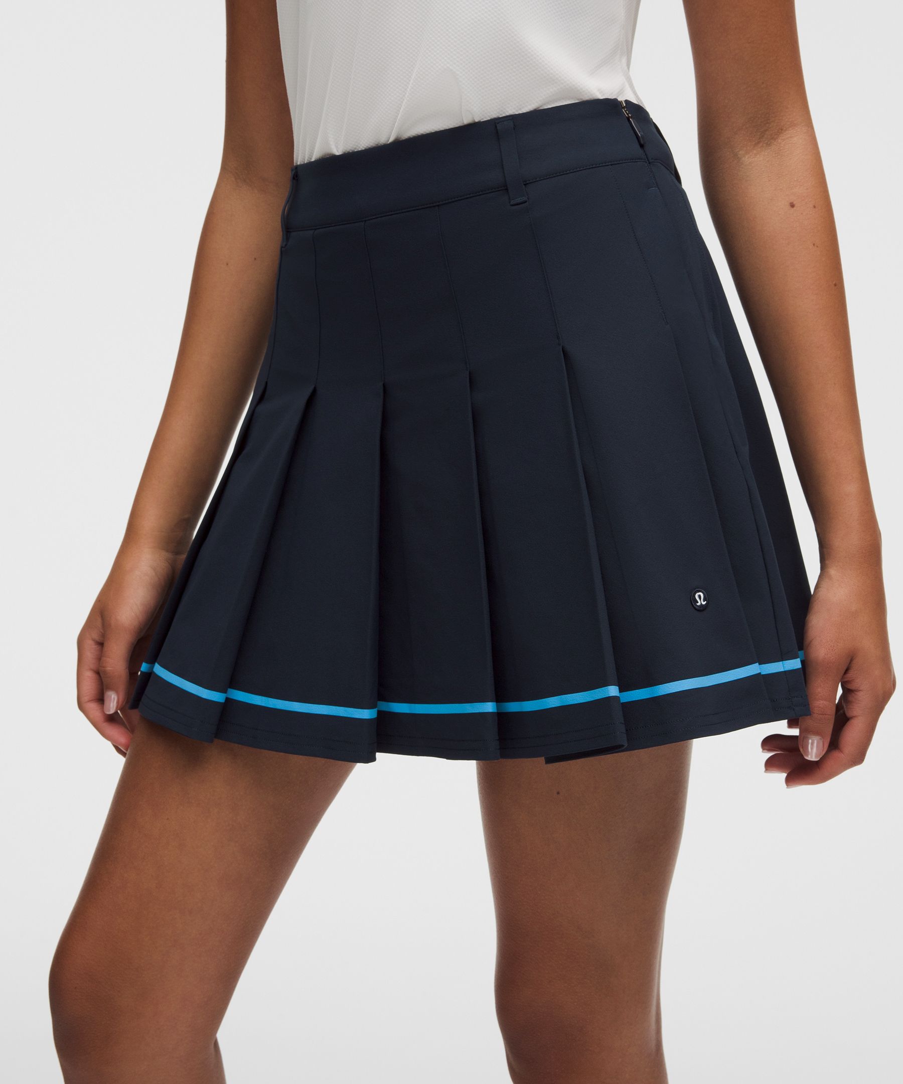 Box-Pleat High-Rise A-line Golf Skirt