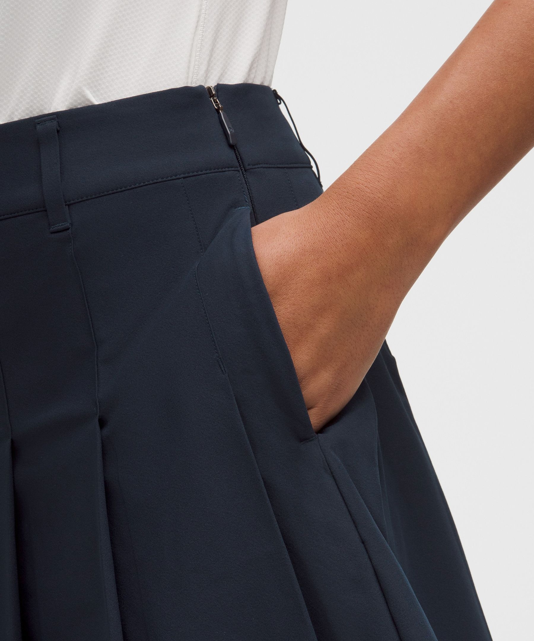 Box-Pleat High-Rise A-line Golf Skirt