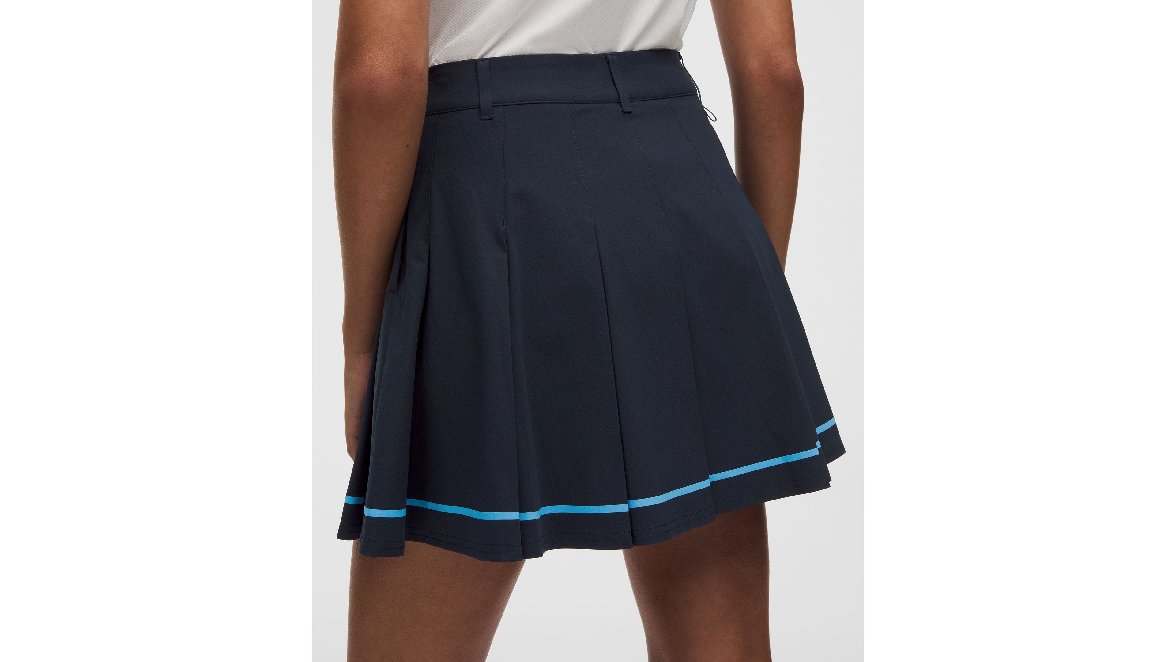 Box-Pleat High-Rise A-line Golf Skirt
