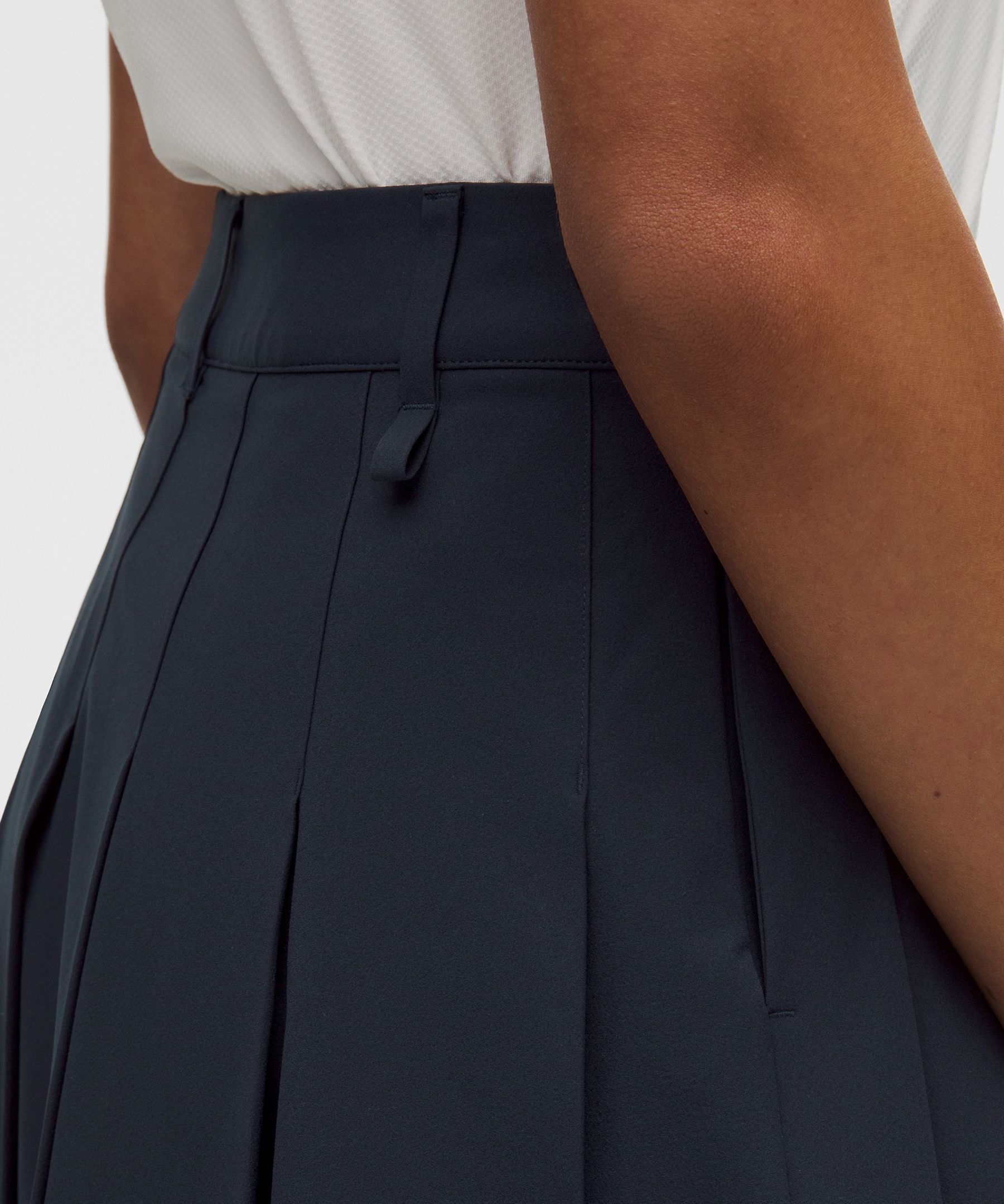 Box-Pleat High-Rise A-line Golf Skirt