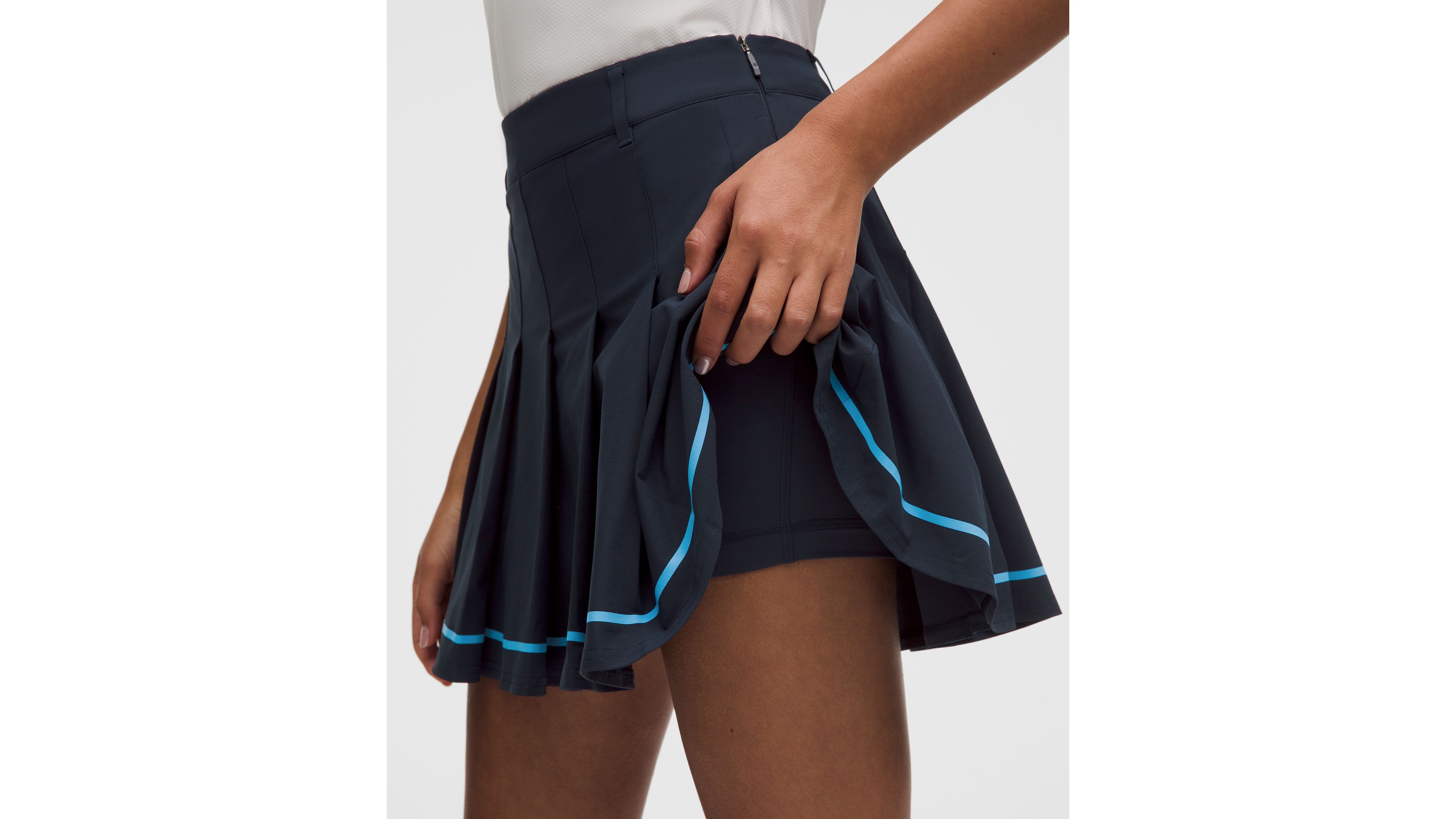 Box-Pleat High-Rise A-line Golf Skirt