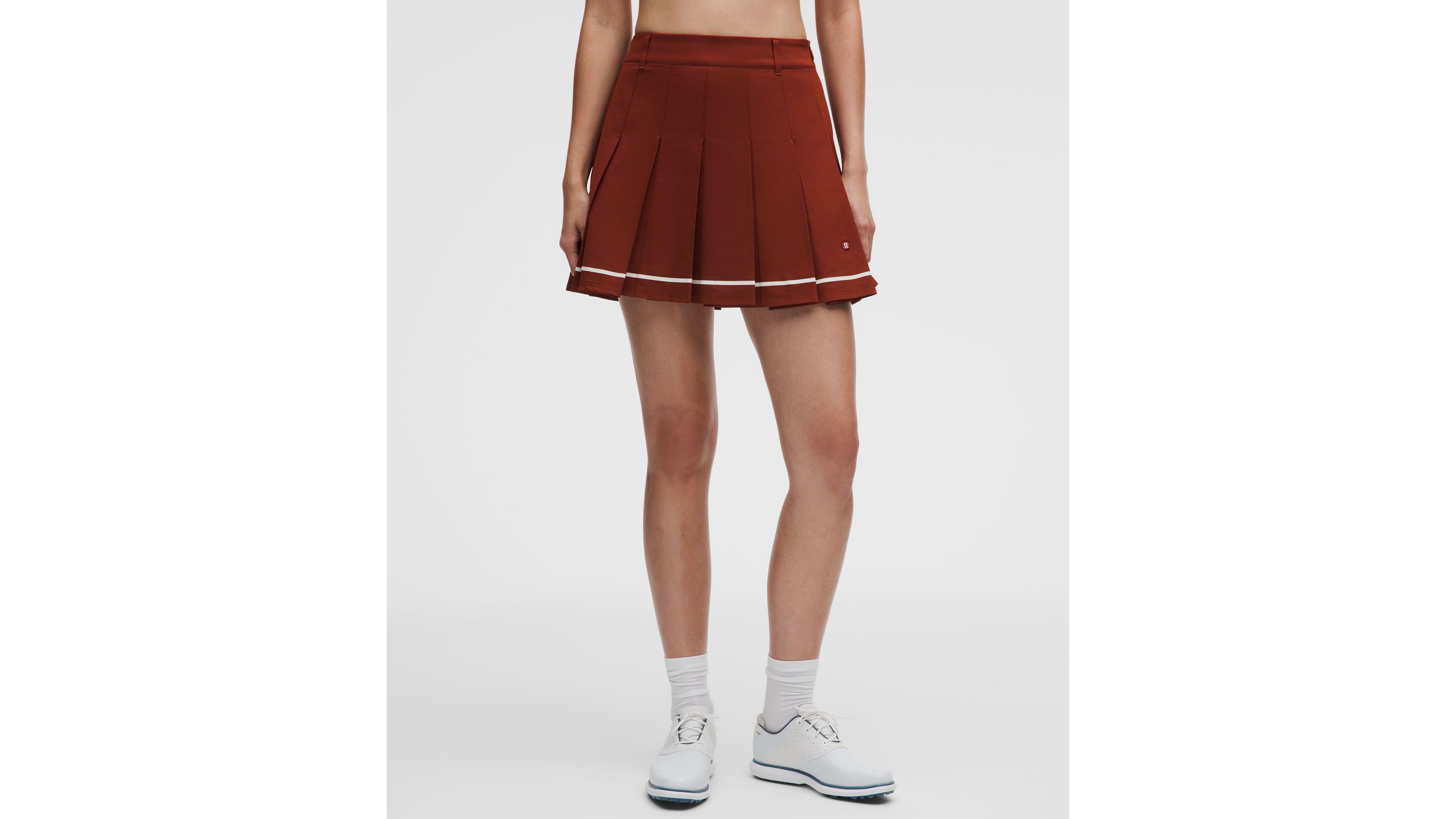 Box-Pleat High-Rise A-line Golf Skirt