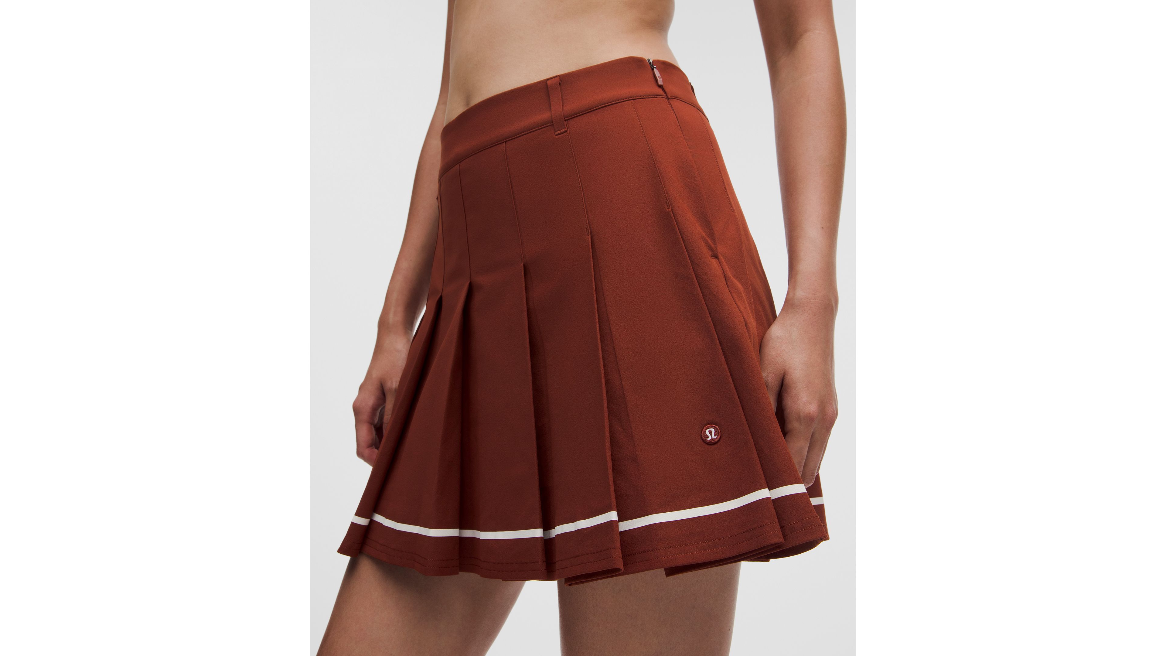 Box-Pleat High-Rise A-line Golf Skirt