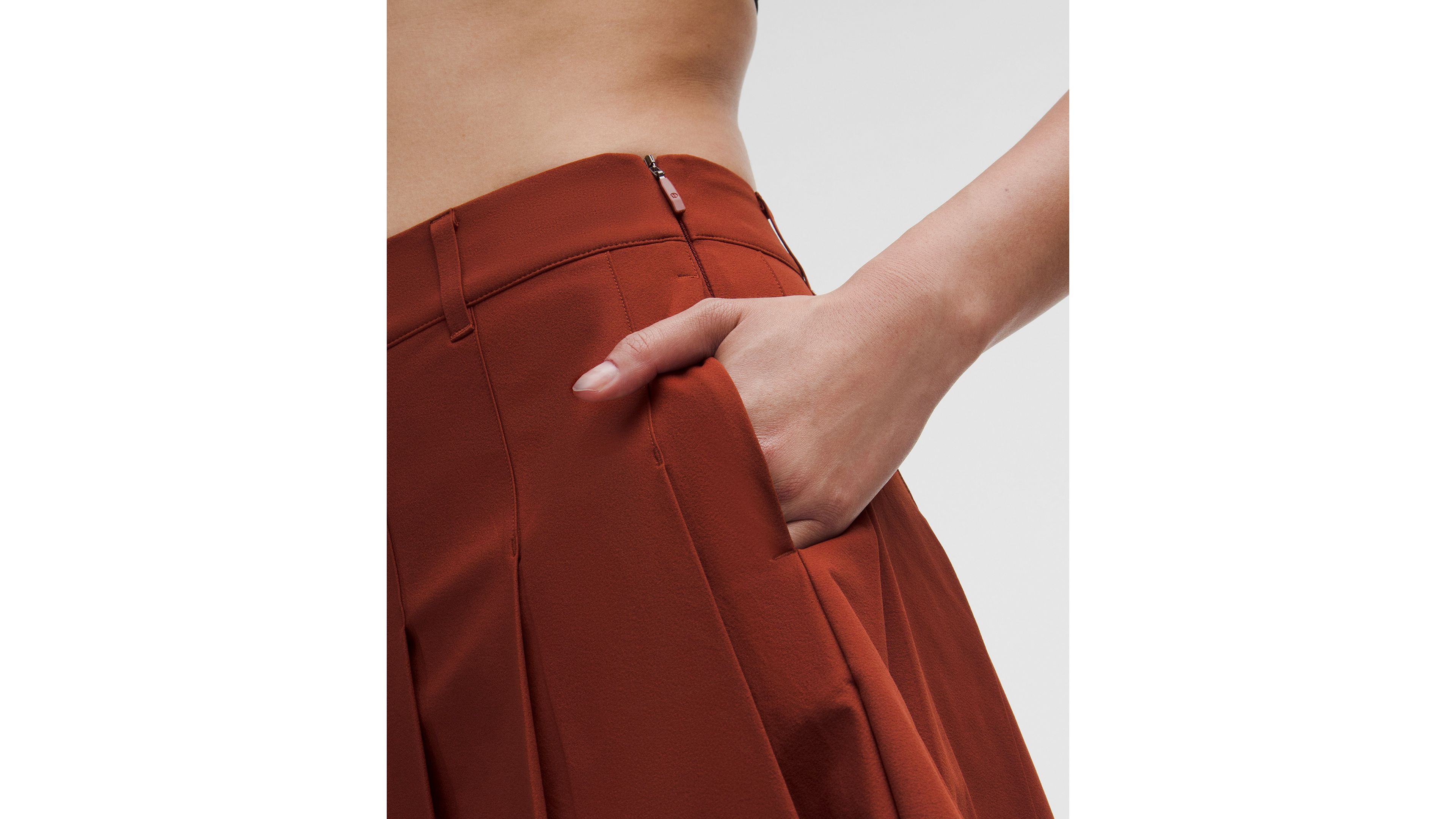 Box-Pleat High-Rise A-line Golf Skirt