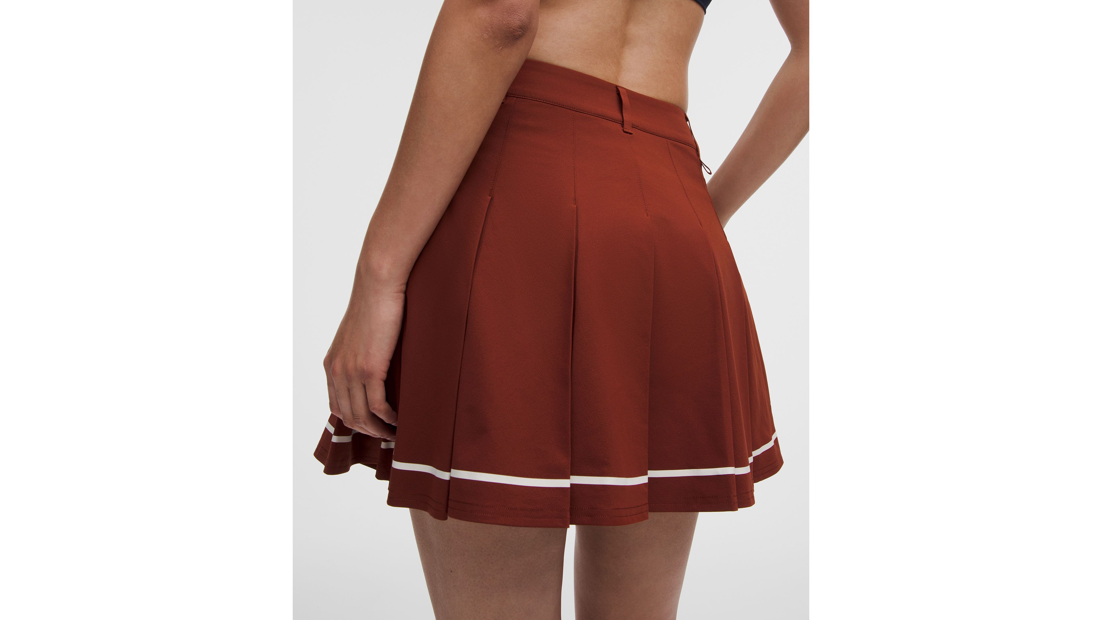 Box-Pleat High-Rise A-line Golf Skirt