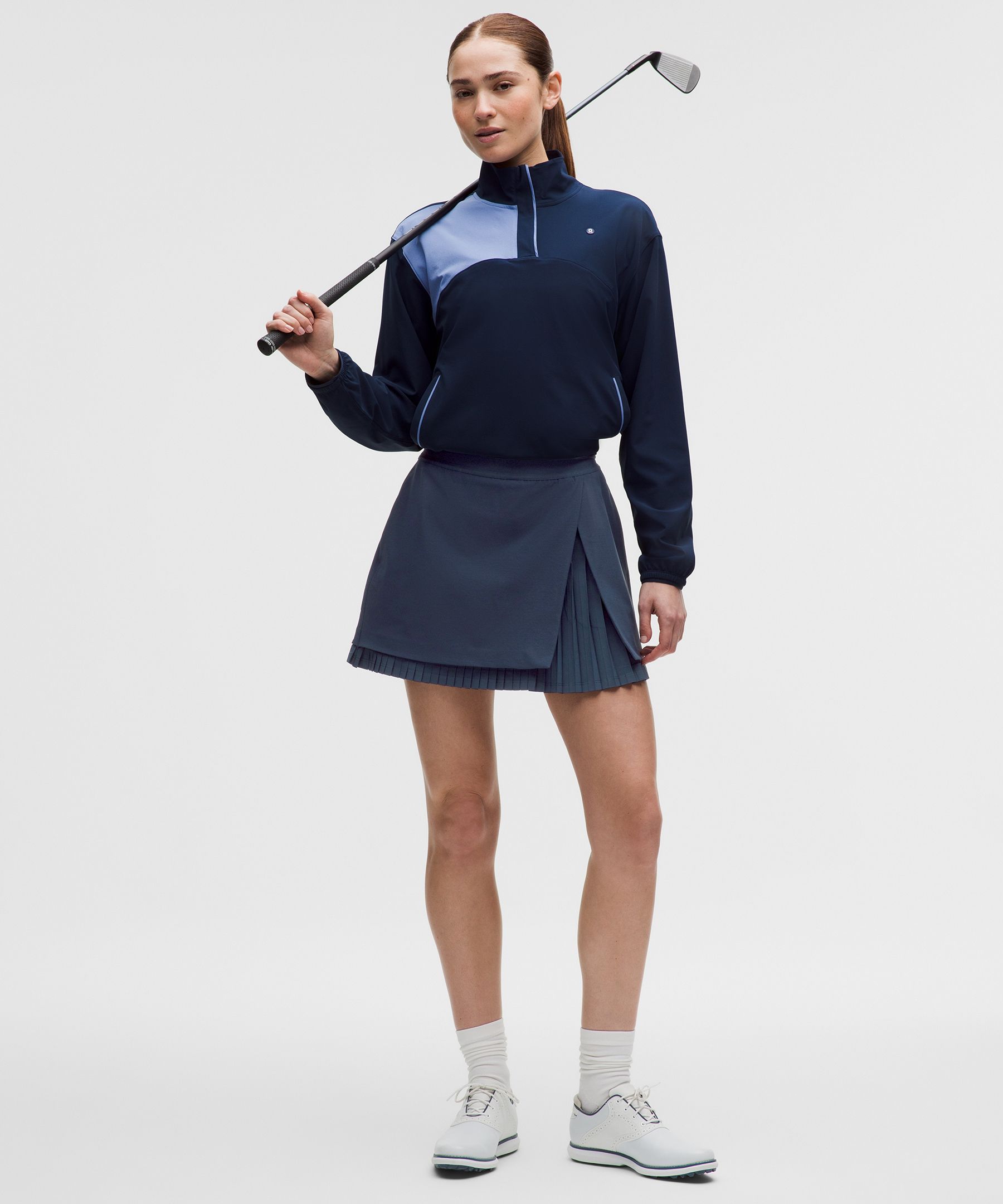 Water-Repellent Pleated High-Rise Golf Skirt