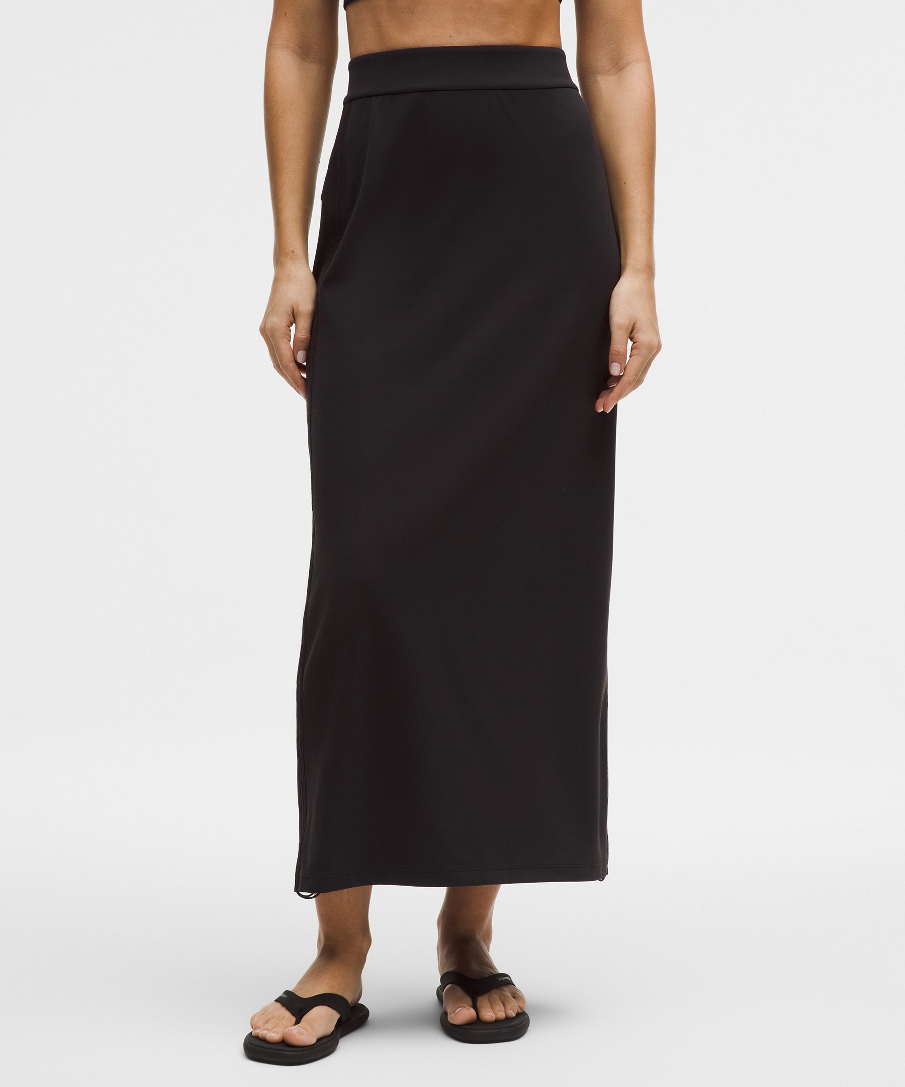 Nulu Dual-Cinch High-Rise Maxi Skirt