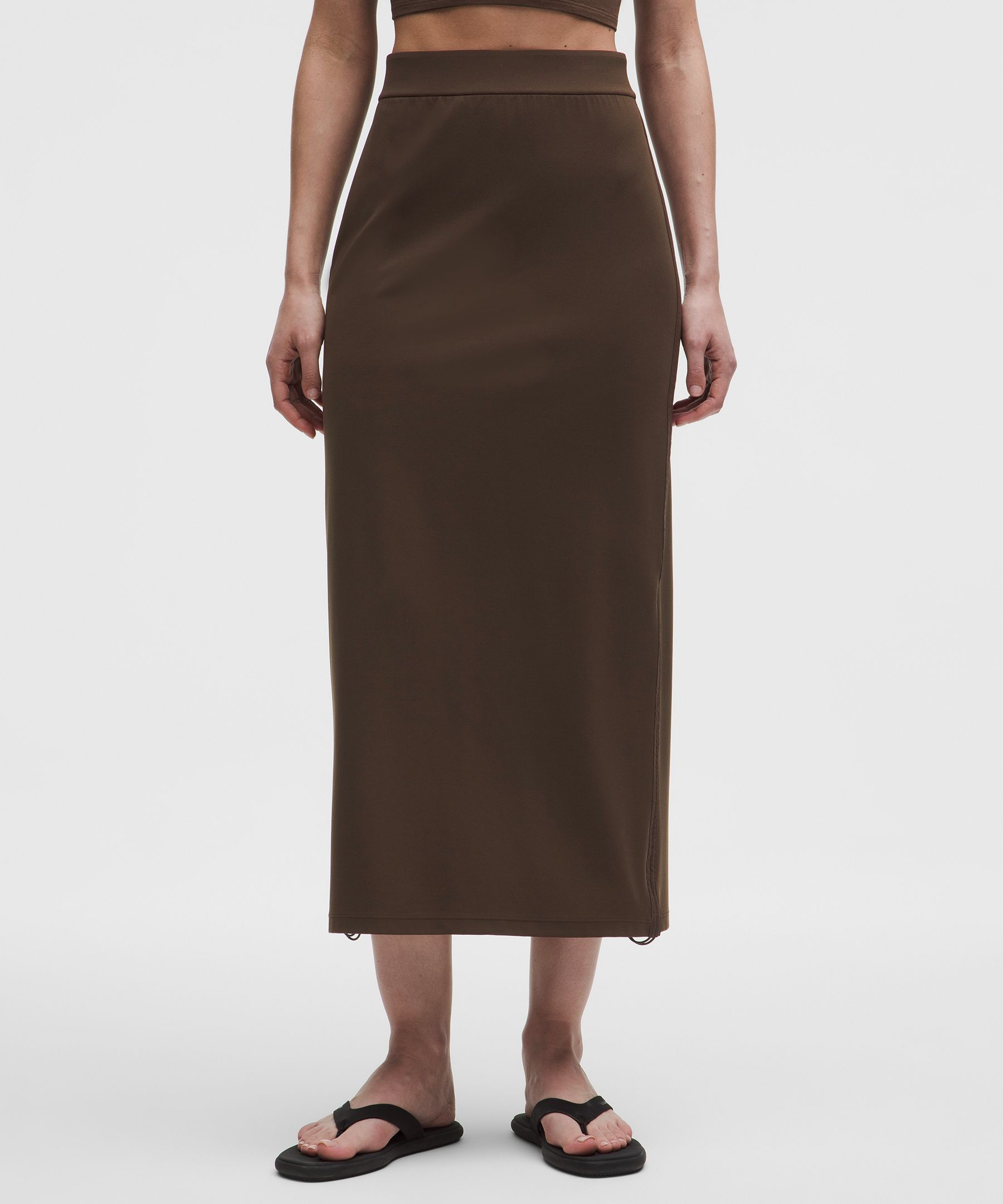 Nulu Dual-Cinch High-Rise Maxi Skirt