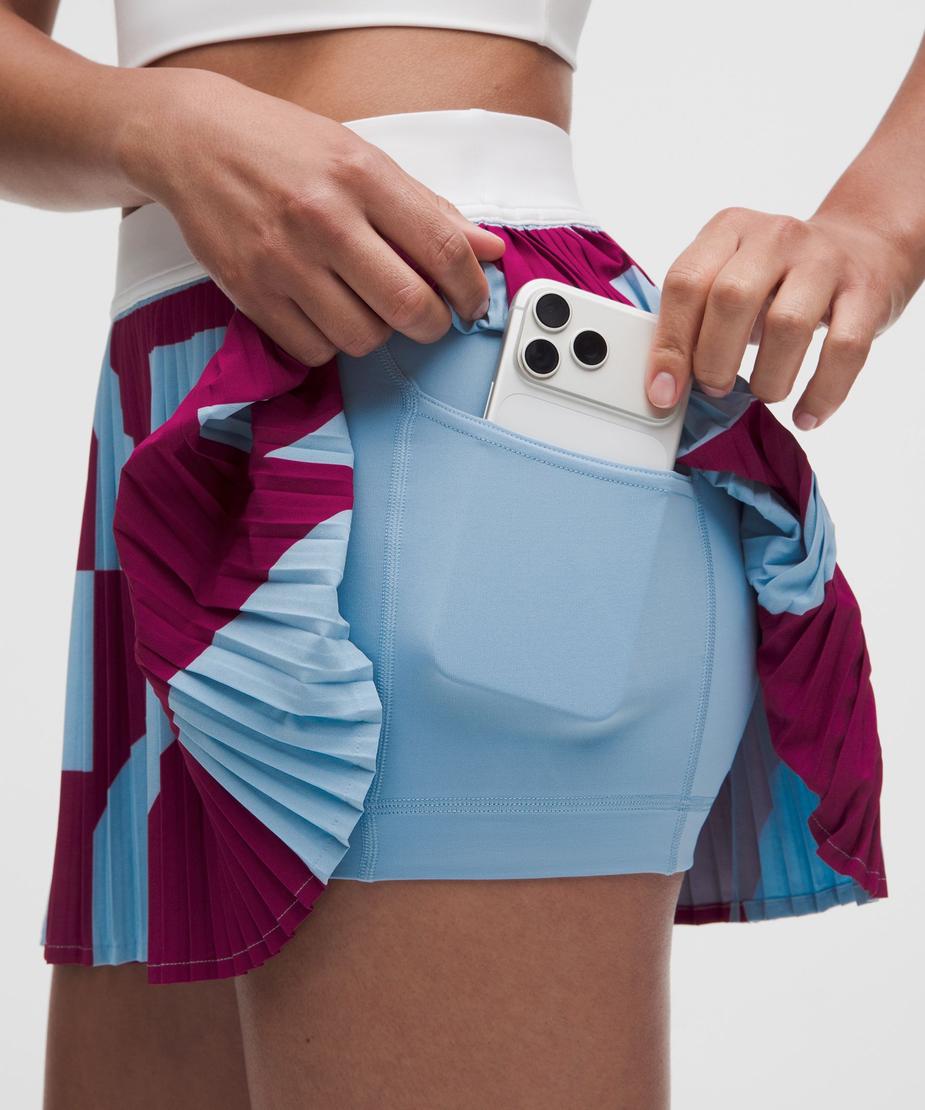 Jupe de tennis pliss&eacute;e RePleat taille haute *D&eacute;tails contrast&eacute;s