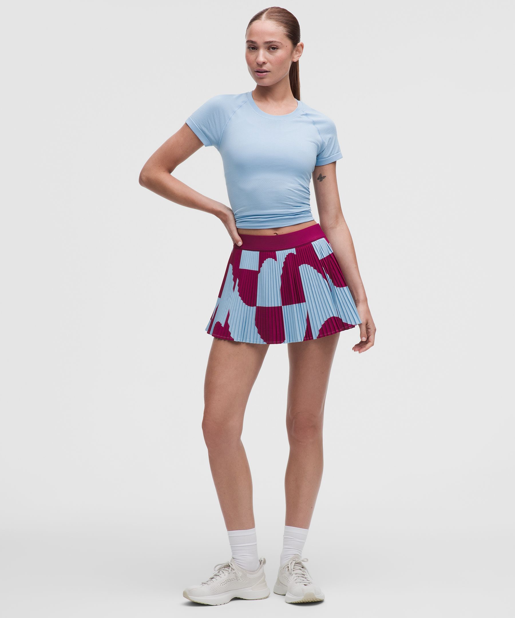 Falda RePleat de tiro alto plisada para tenis *Contrast