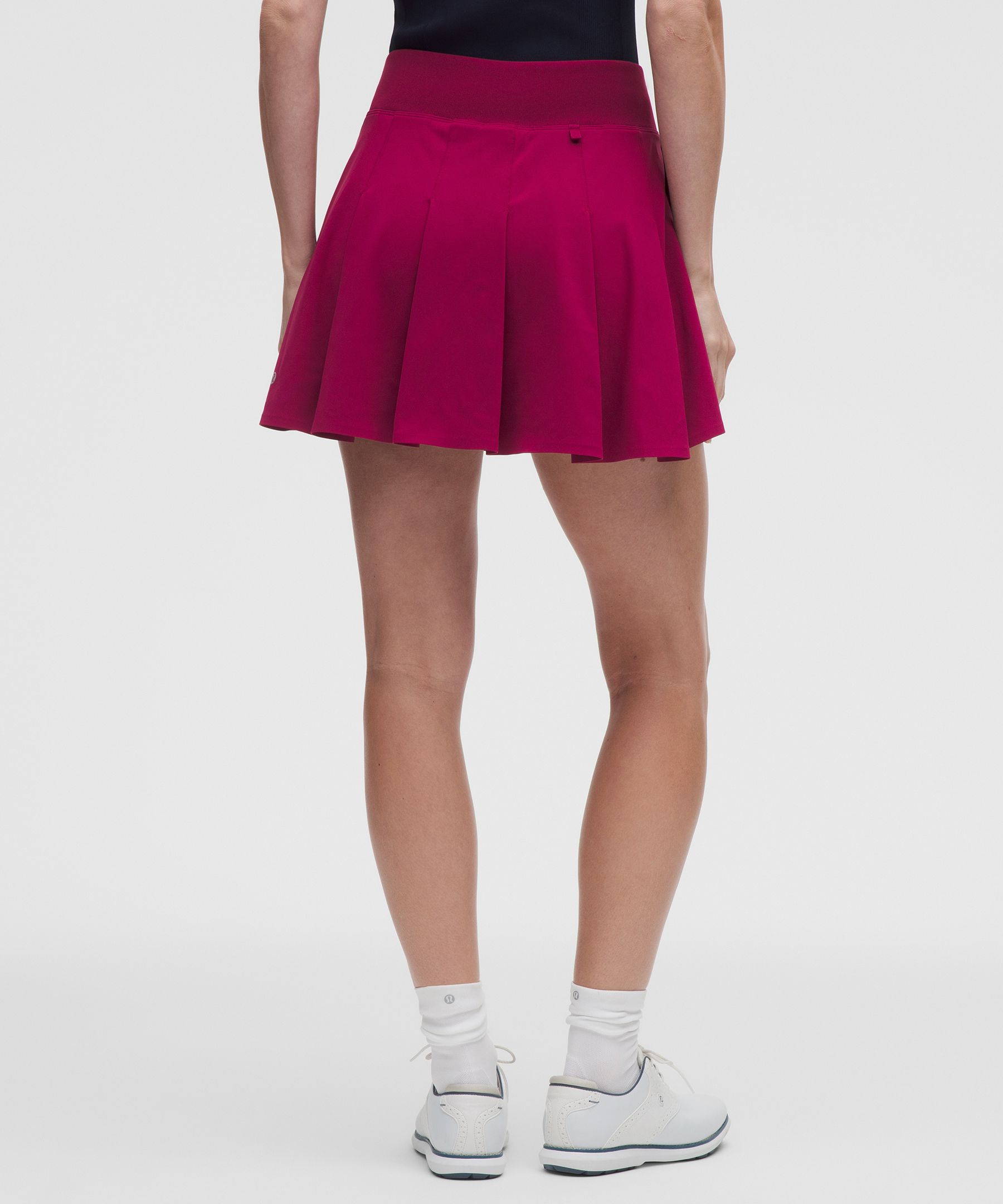 Top-Stitched Pleated Golf Skirt