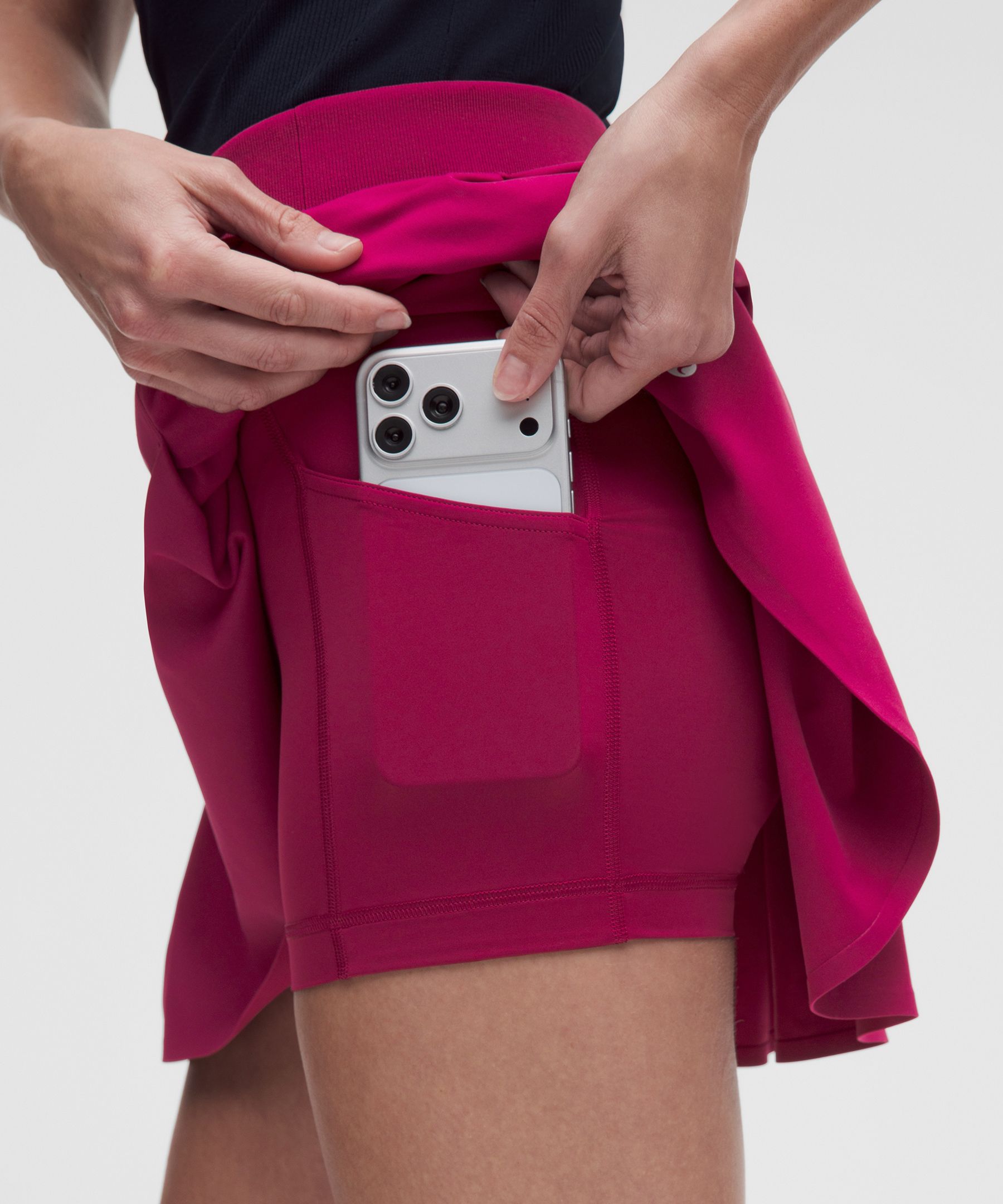Top-Stitched Pleated Golf Skirt