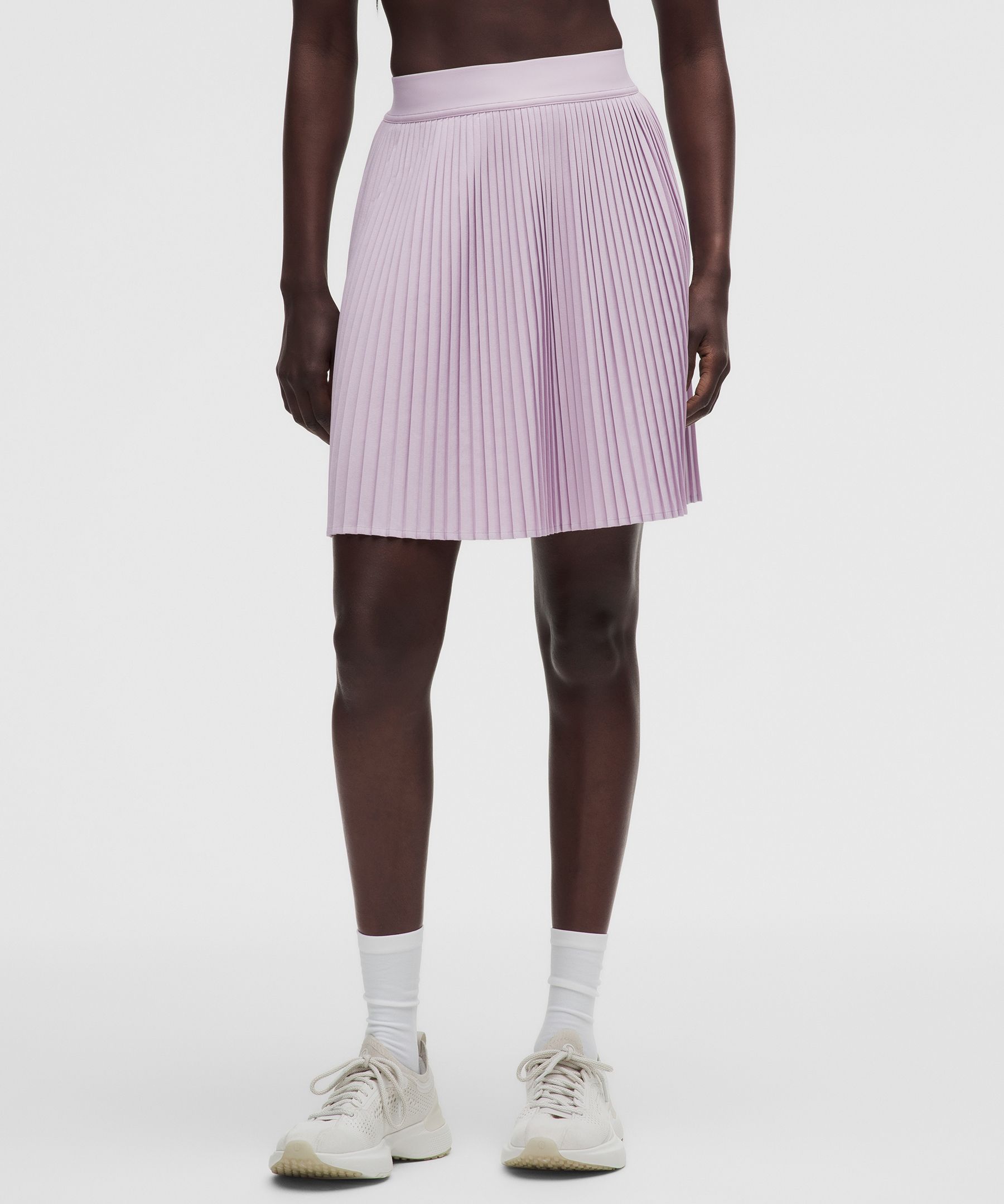 Jupe de tennis au genou taille haute plissée