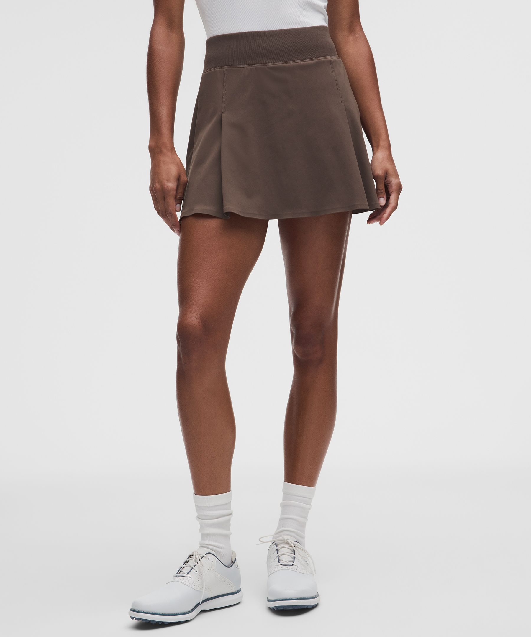 Top-Stitched Pleated Golf Skirt