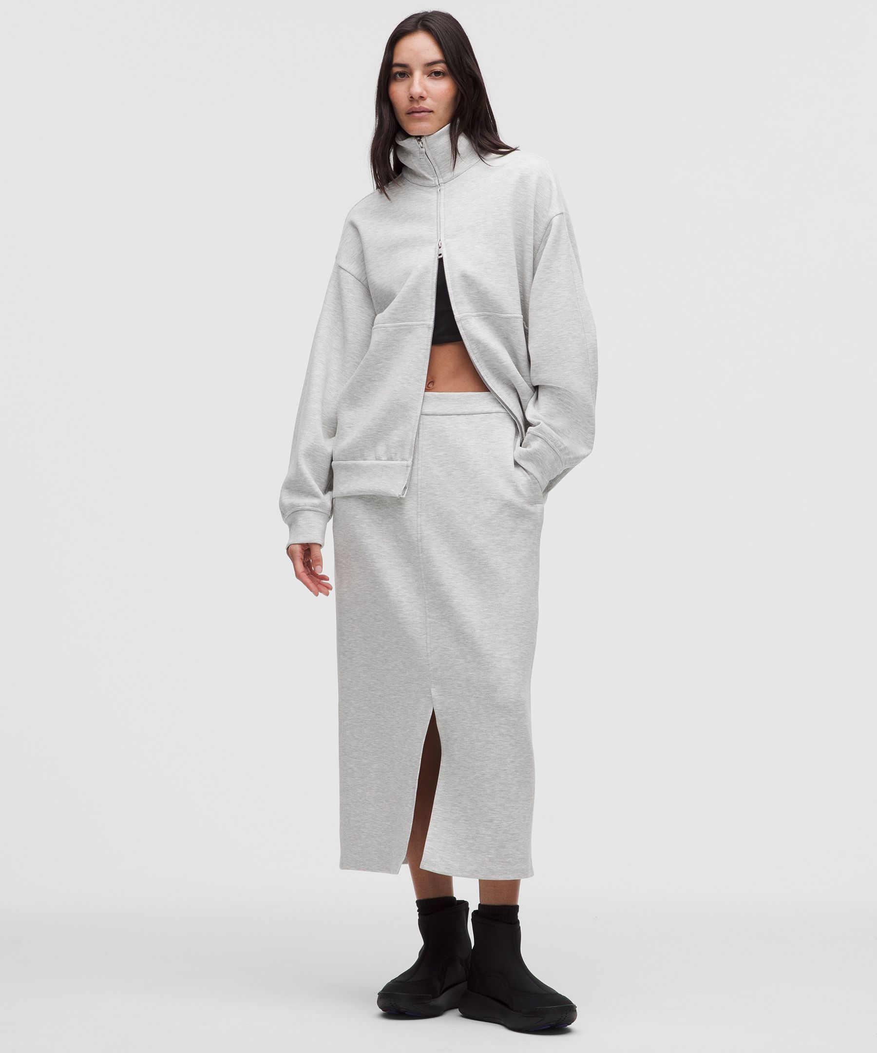 Smooth Spacer High-Rise Midi Skirt