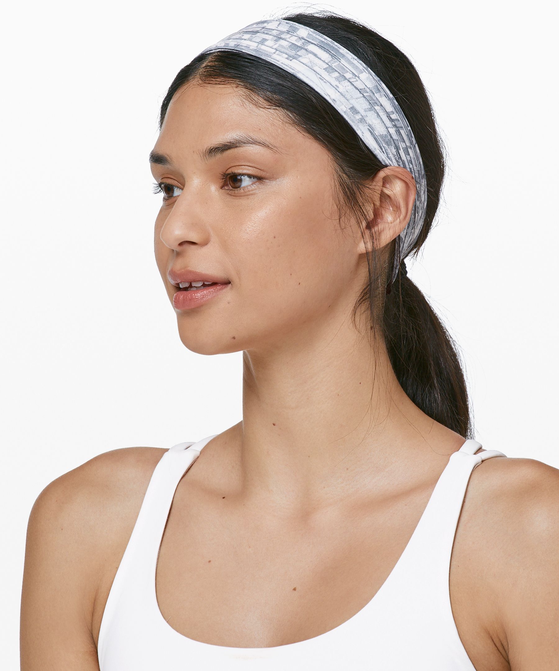 Lululemon Fly Away Tamer Headband Ii *luxtreme In Flash Pleat White Multi